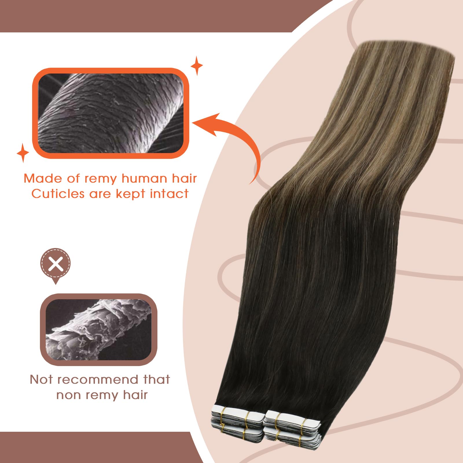 Sunny Hair Tape In Hair Extensions Ombre Black Invisible Tape In Human Hair Extensions Balayage Natural Black Ombre Dark Brown W