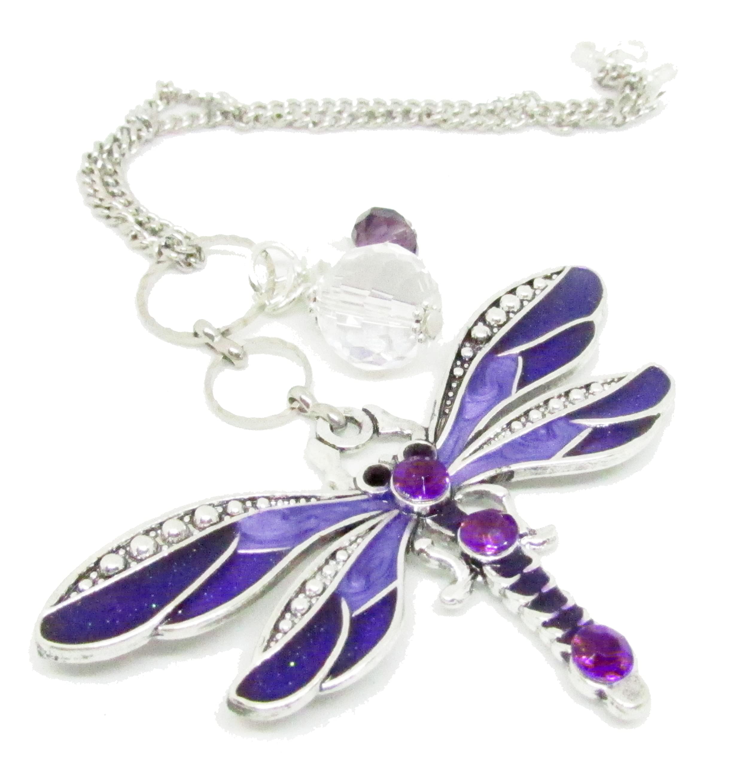 Dragonfly Rear View Mirror Car Charm - Crystal Sun Catcher for Car - Valentines Day Gifts for Women