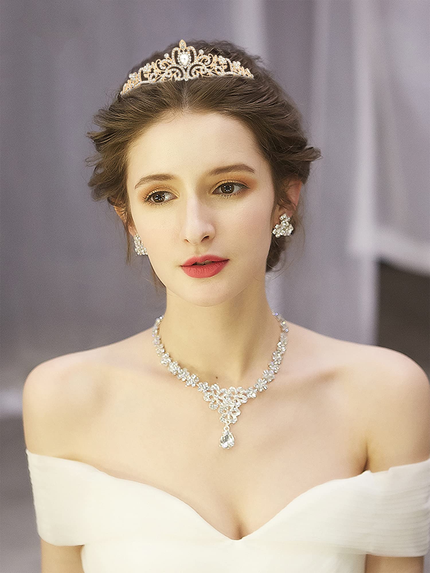 Cocide Gold Tiara Crowns Crystal Headband Princess Rhinestone Crown With Combs Bride Headbands Bridal Wedding Prom Birthday Part