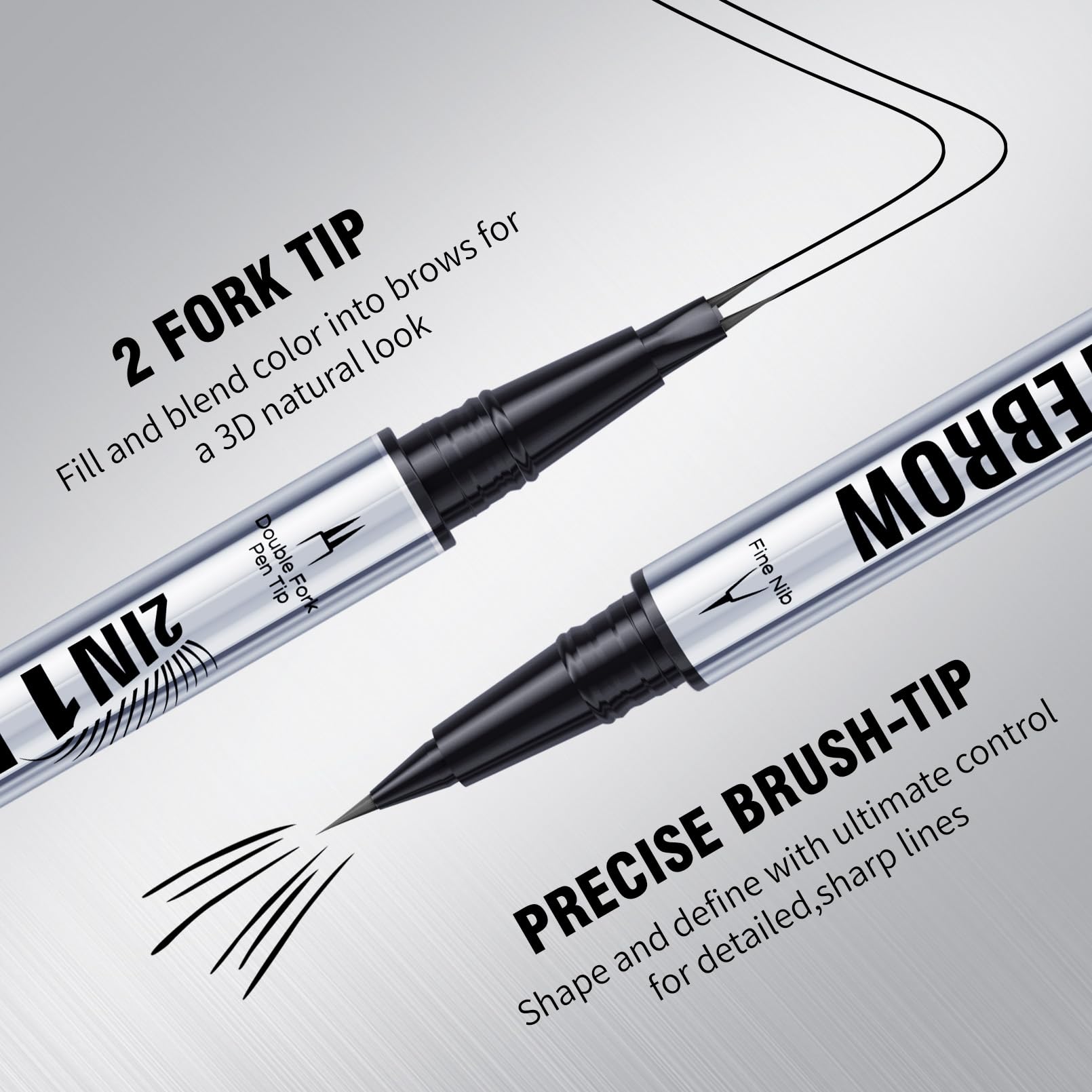 Microblading Eyebrow Pen, 2 Tip Precise Microblade Eyebrow Pencil That Looks Like Hair, Waterproof Natural Eye Brow Pencils for