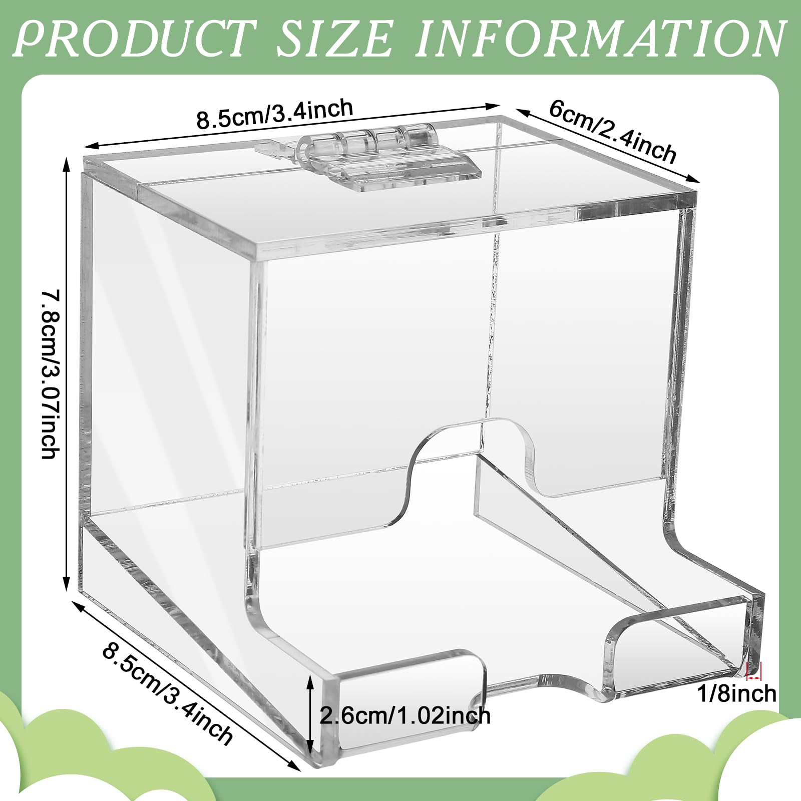 Wenqik 2 Pack Clear Acrylic Lip Balm Dispenser With Hinged Lid Home Freestanding Countertop Display For Lipsticks Glosses Or Lip