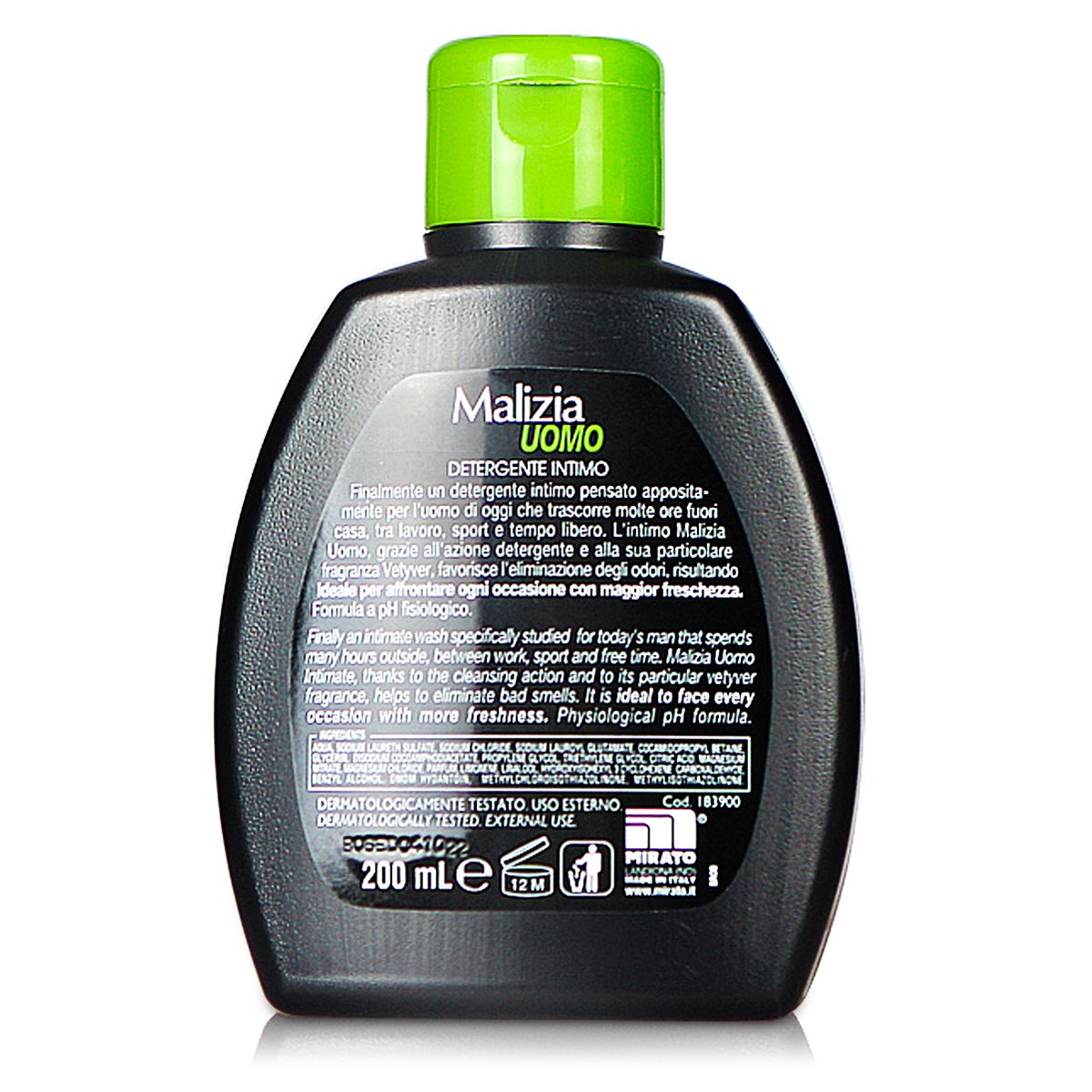 Intimate Wash The Scent Of Vetiver Man 200 ml by Malizia Uomo