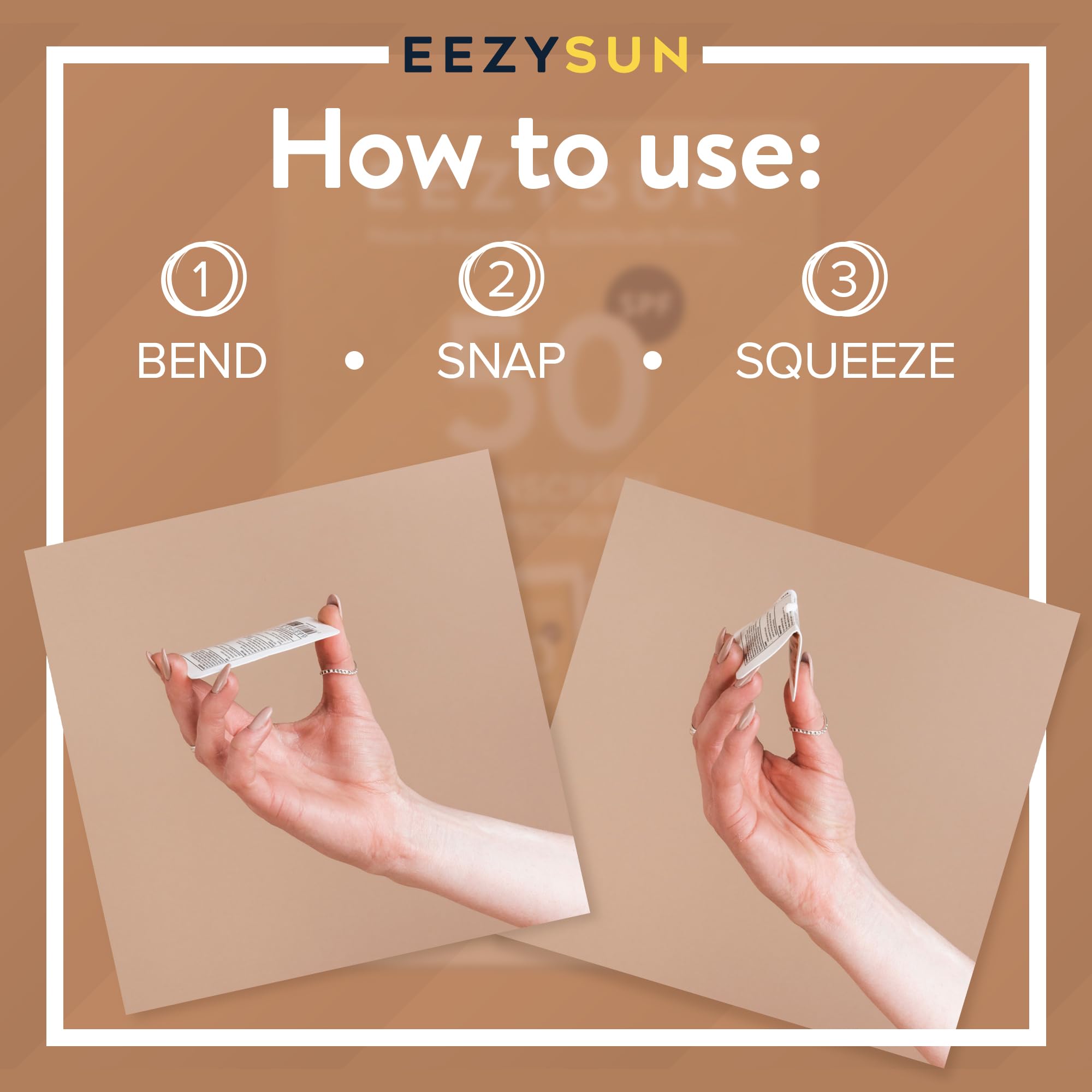 EEZYSUN Mineral SPF 50 Travel Size Sunscreen Snap Packets | Infused with Aloe Vera | Vegan & Reef-Safe | Broad Spectrum, Non-Oil