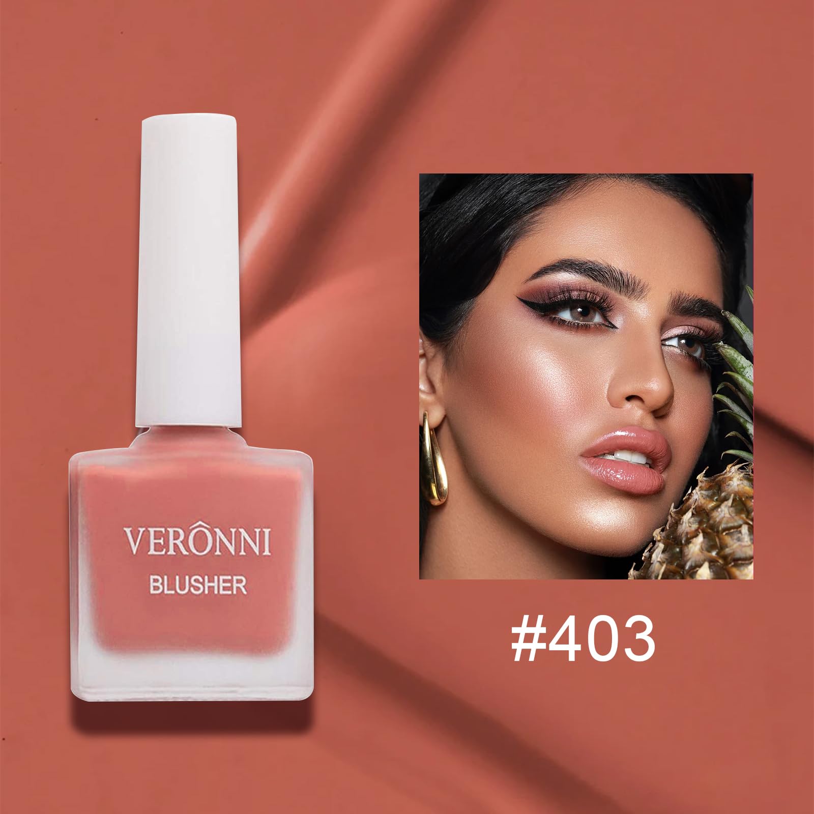 Veronni Liquid Blush- Fruit Juice Liquid Blusher, Natural Look Face Blush Waterproof Long Lasting Blushes,Cruelty-Free For A Shi