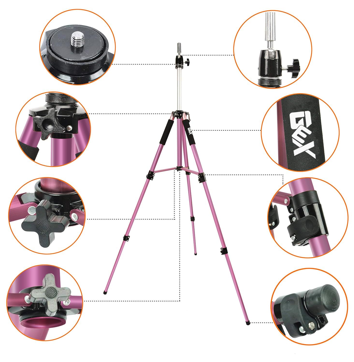 Gexworldwide Gex 63'' Heavy Duty Mannequin Tripod Stand For Wig Cosmetology Training Practice Doll Manikin Head Tripod Wig Stand