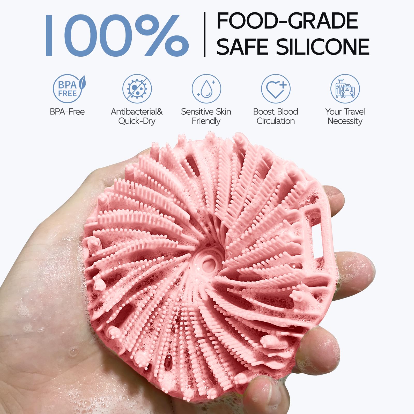 Silicone Body Scrubber 2 Counts, Exfoliating Body Wash Scrubbers Exfoliator, Shower Body Brush For Effective Showering Exfoliati