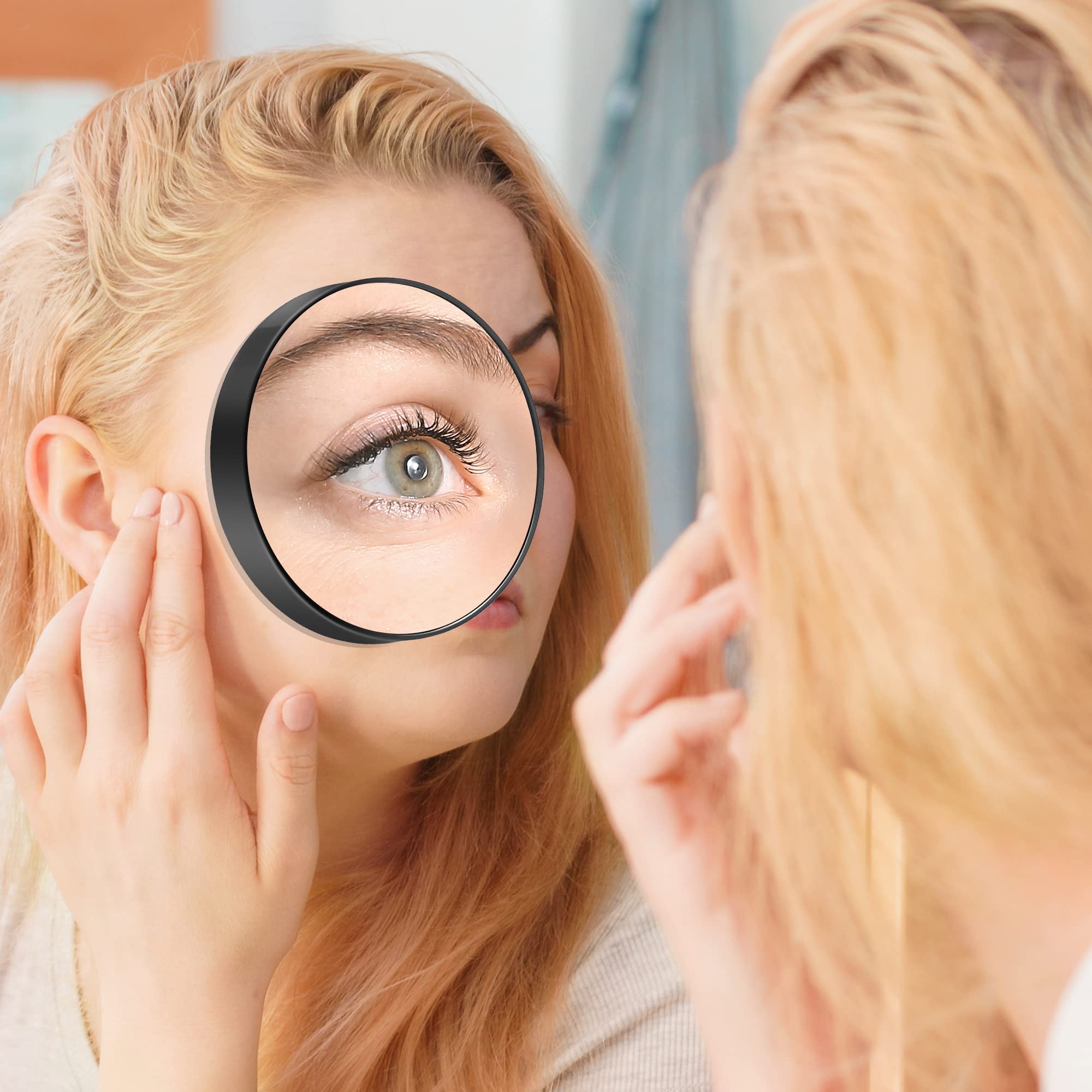 MIYADIVA 20X Magnifying Mirror, 20X Magnifying Mirror Suction Cup and Tweezers, As a Mganifying Makeup Mirror, Pocket Mirror Set