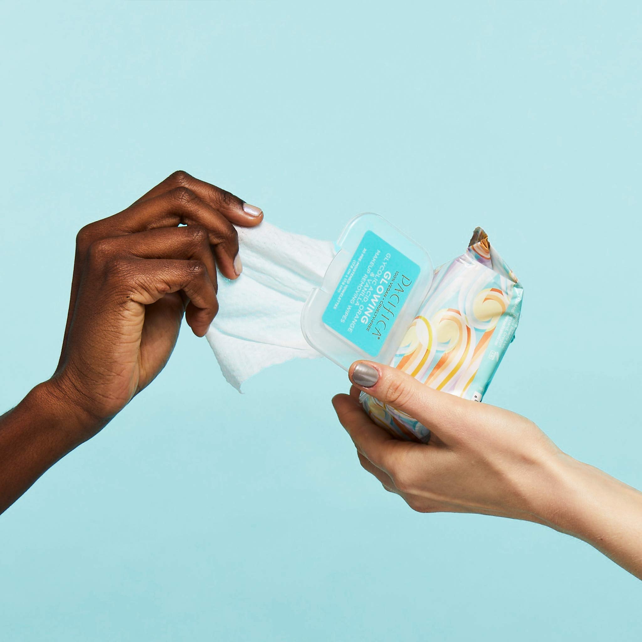 Pacifica Beauty, Glowing Makeup Remover Wipes, Glycolic Acid, Coconut Water, Aloe Infused, Daily Cleansing, Exfoliating, Clean S