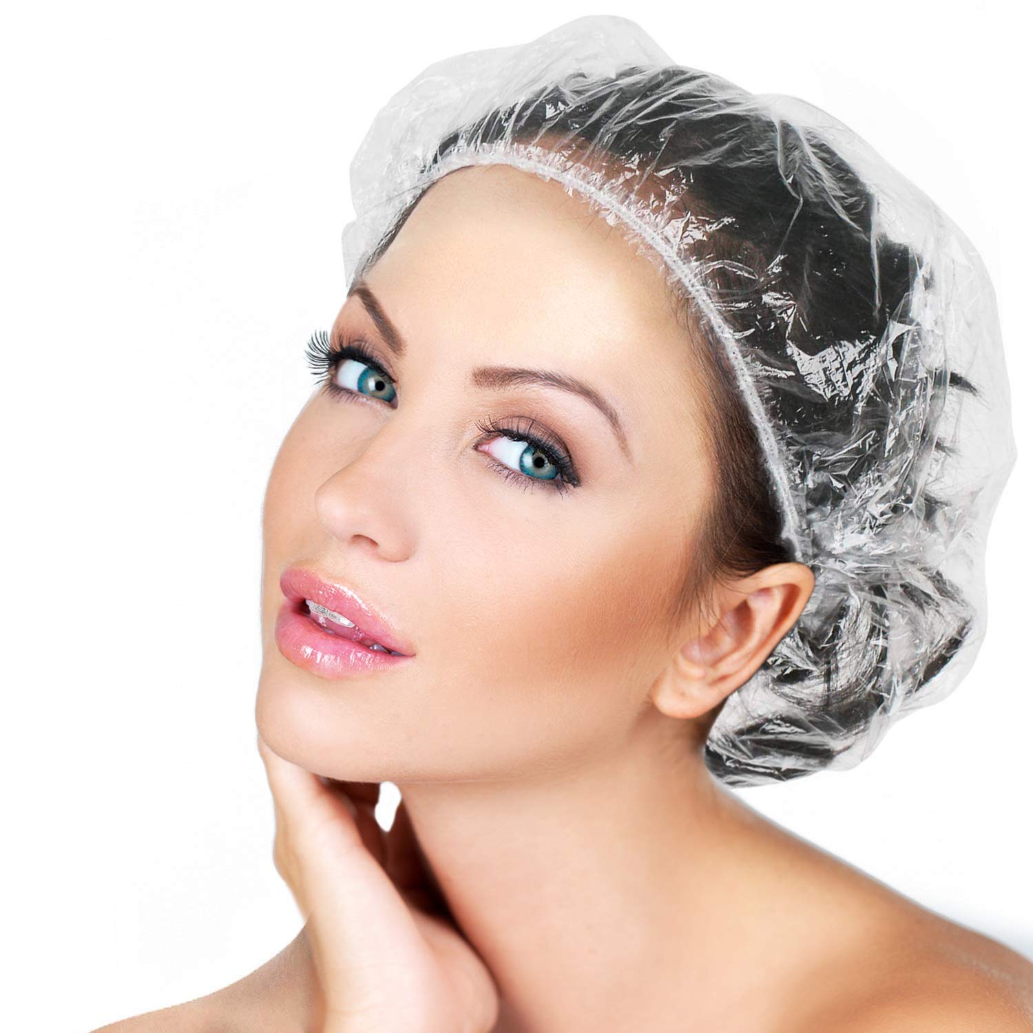 50Pcs Disposable Shower Caps, Plastic Clear Thickening And Thick Waterproof Caps For Hair Treatment, Spa, Hotel And Hair Solon,