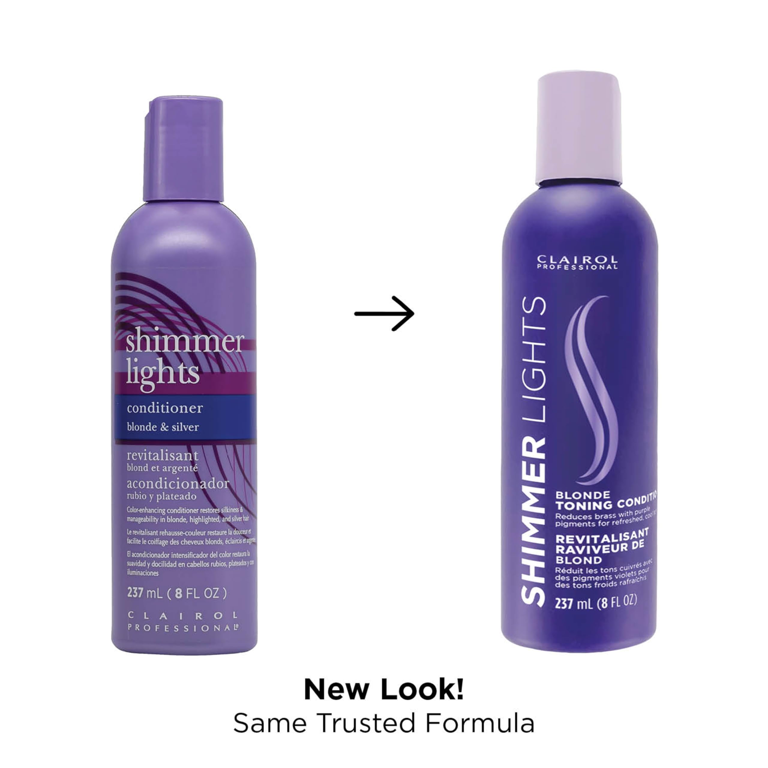 Clairol Professional Shimmer Lights Purple Conditioner, 8 fl. Oz Neutralizes Brass & Yellow Tones For Blonde, Silver, Gray & Hig
