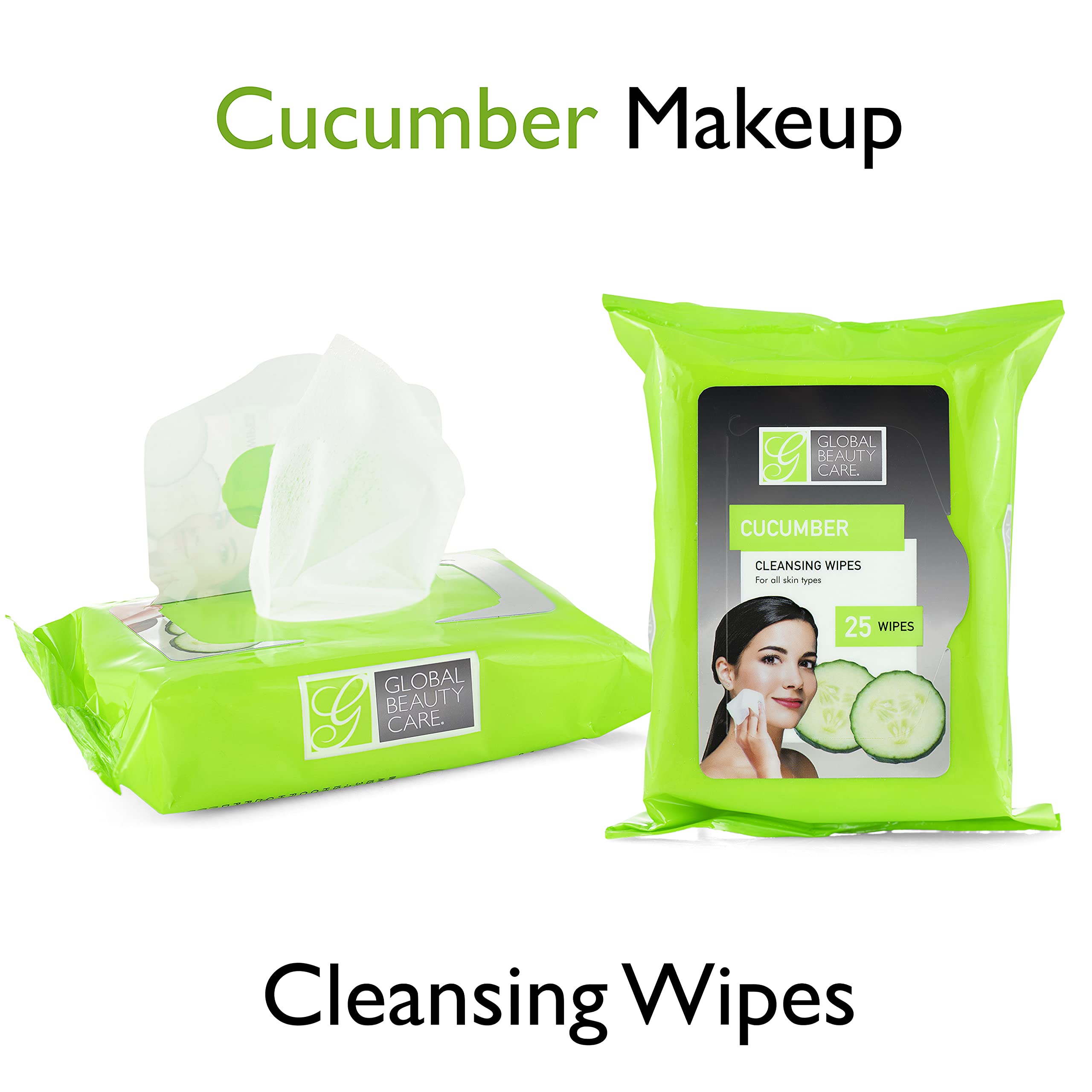 Global Beauty Care Bulk Cleansing Wipes Premoistened 4 Pack Of Cucumber Cleansing Cloths Makeup Removal Wipes - Great For Travel