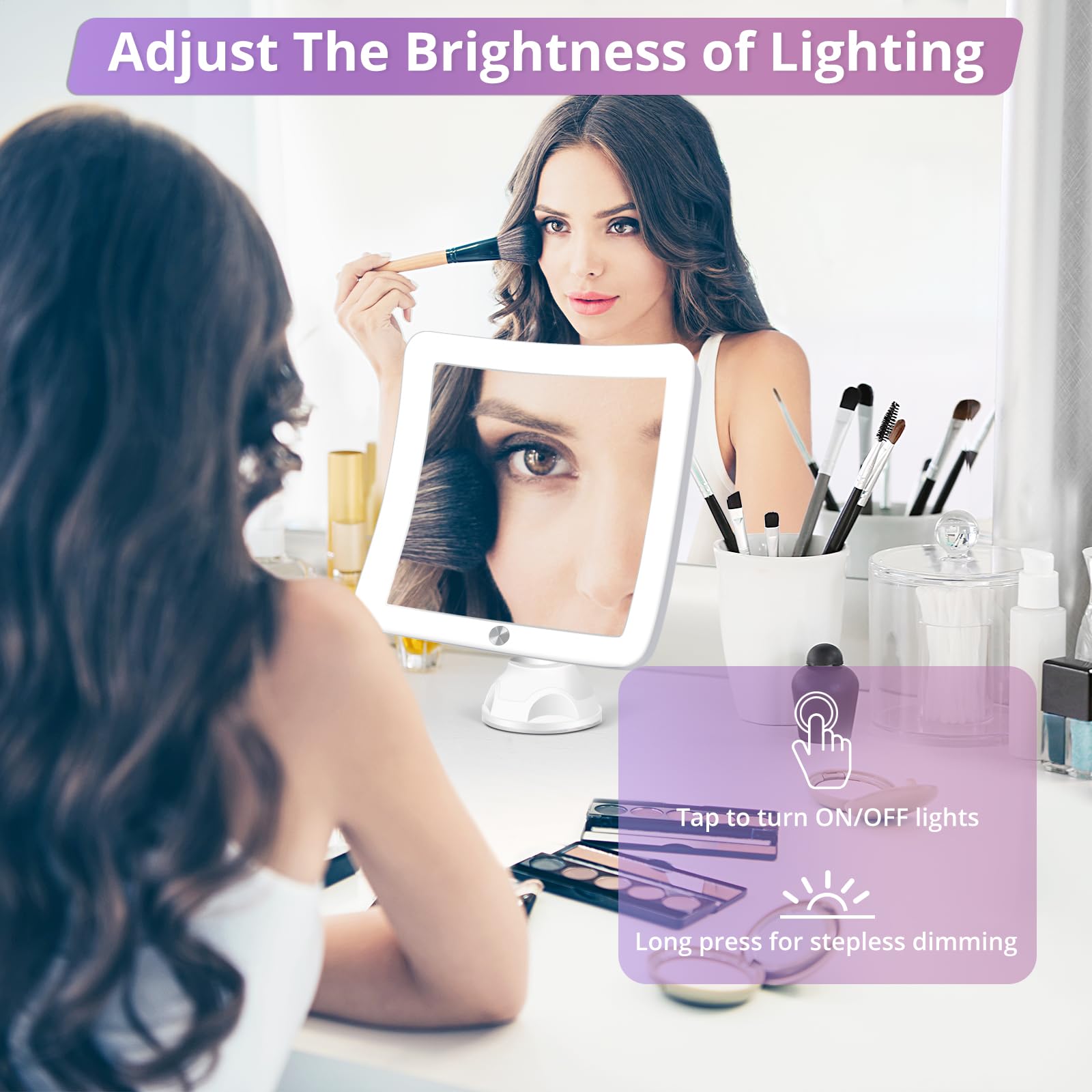 Fabuday 30X Lighted Magnifying Mirror With Lights - 8 Inch Makeup Mirrors With Suction Cups And Magnification For Bathrooom, Dua
