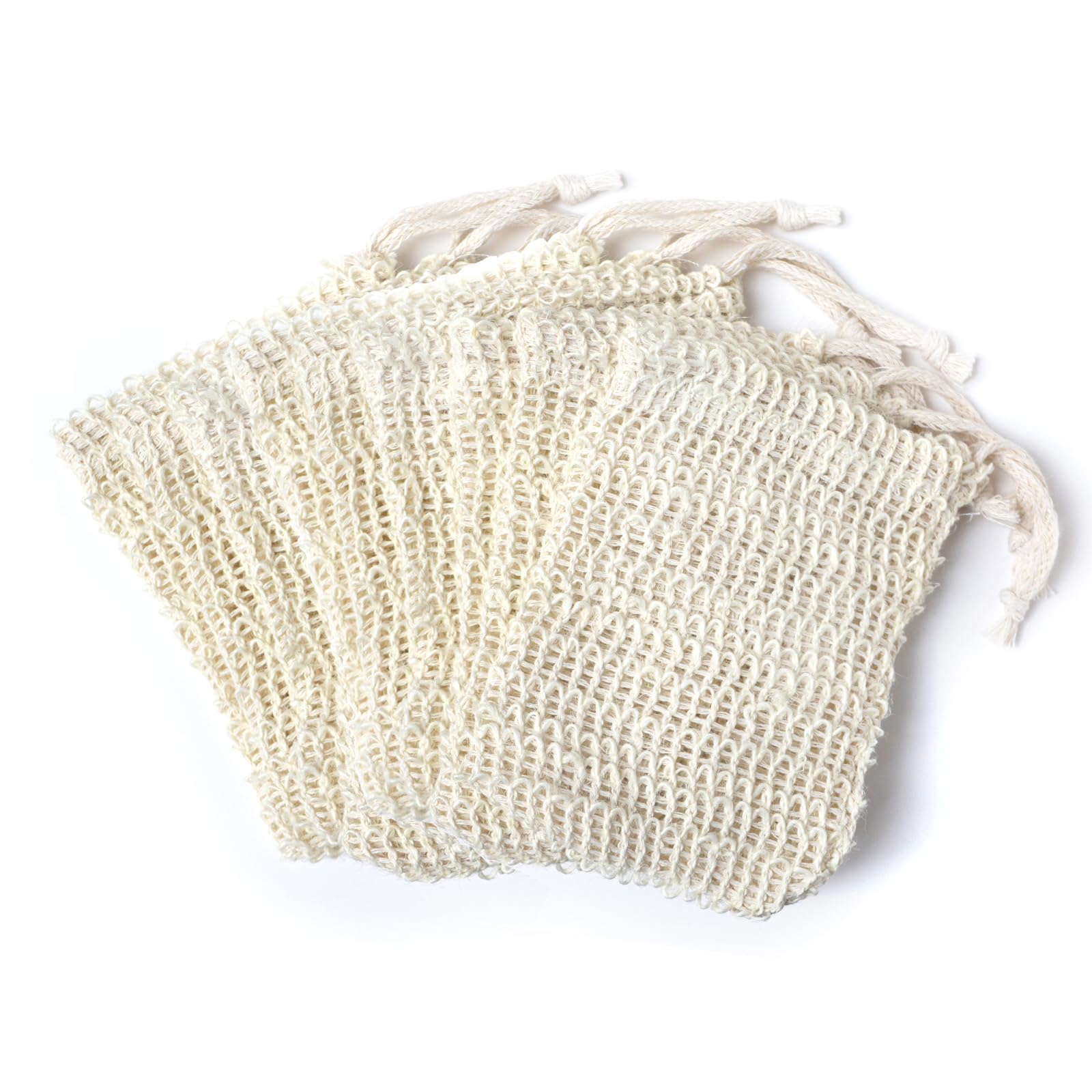 Zepeloffy Soap Bags,10 Packs Bar Soap Pouch,Sisal Soap Saver Bag For Exfoliating, Shower,Scrubber