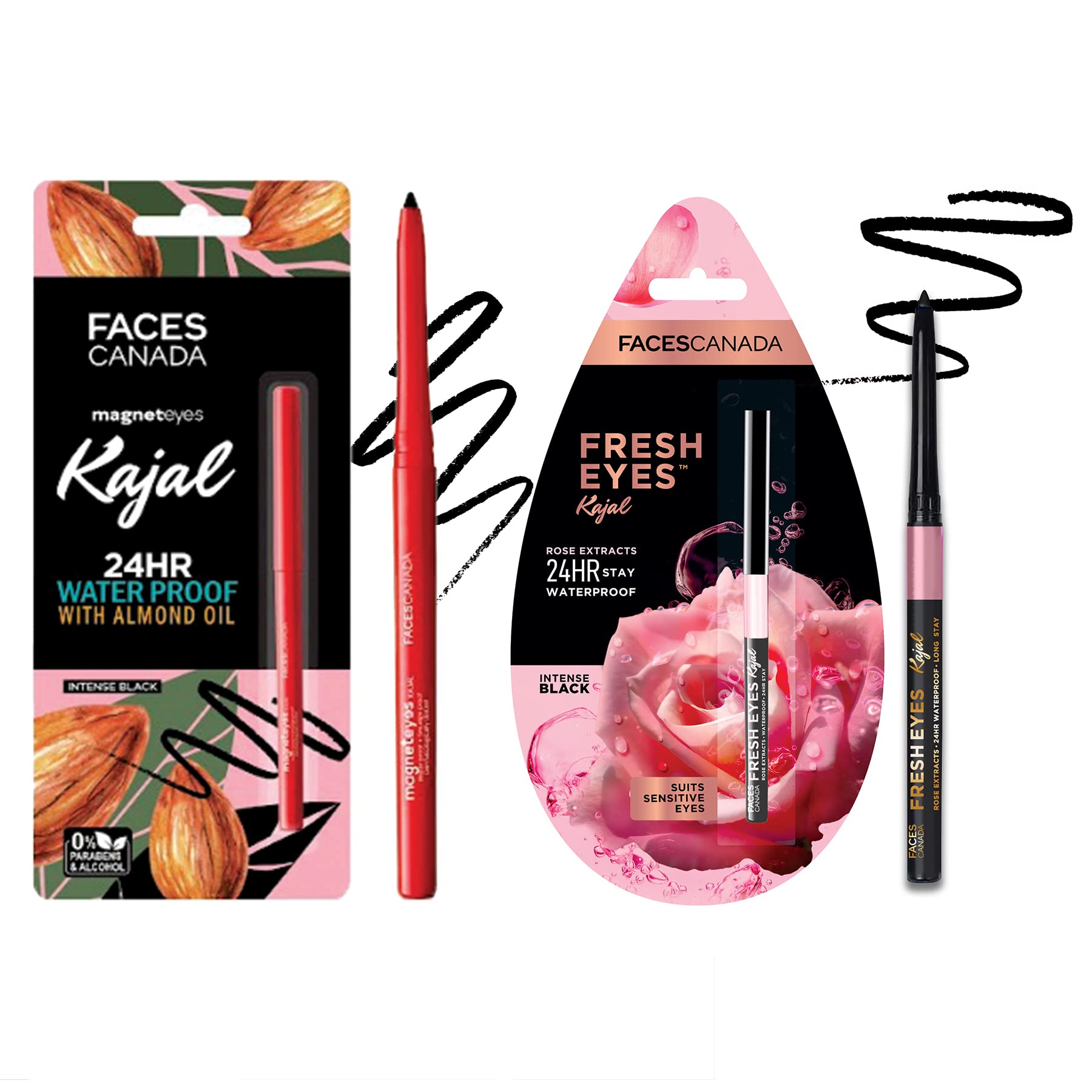 Facescanada Combo Of 2 Kajal - Magneteyes Kajal & Fresh Eyes Kajal