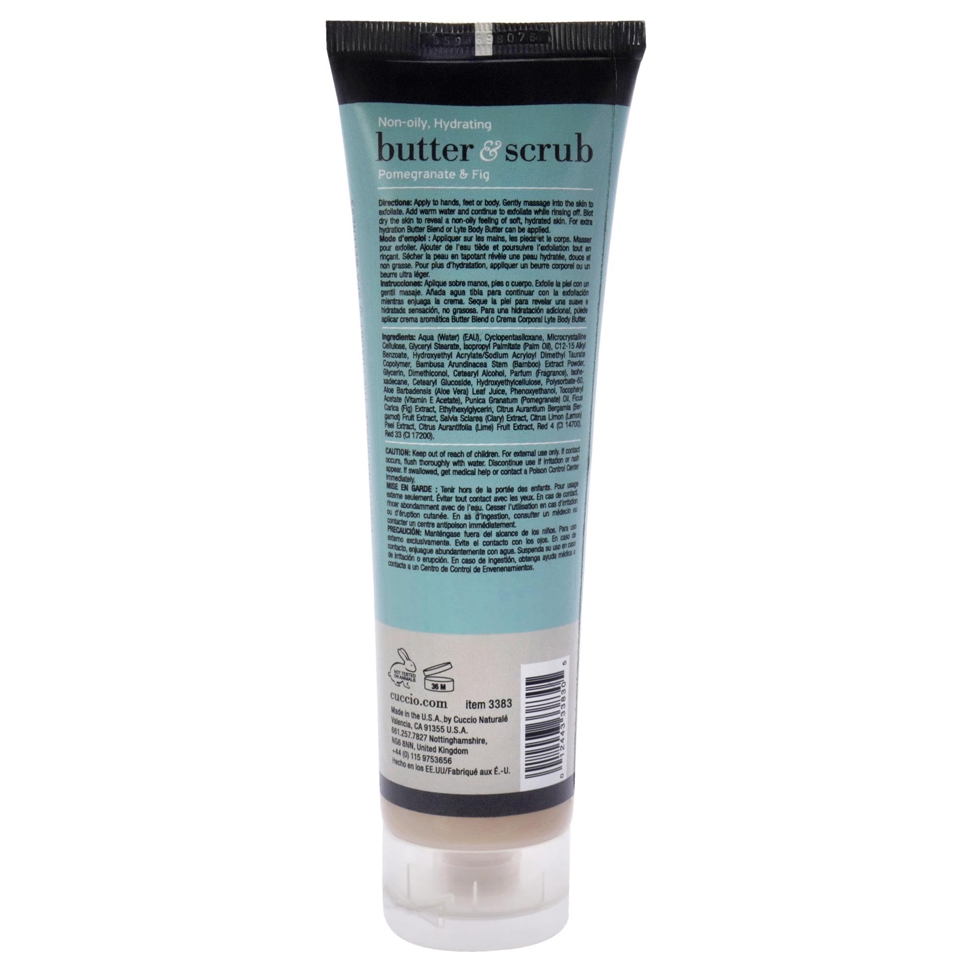 Cuccio Naturale Butter Scrub - Exfoliates And Hydrates - For Softer, Radiant Looking Skin - Infuses Moisture Into Dry Skin - Non