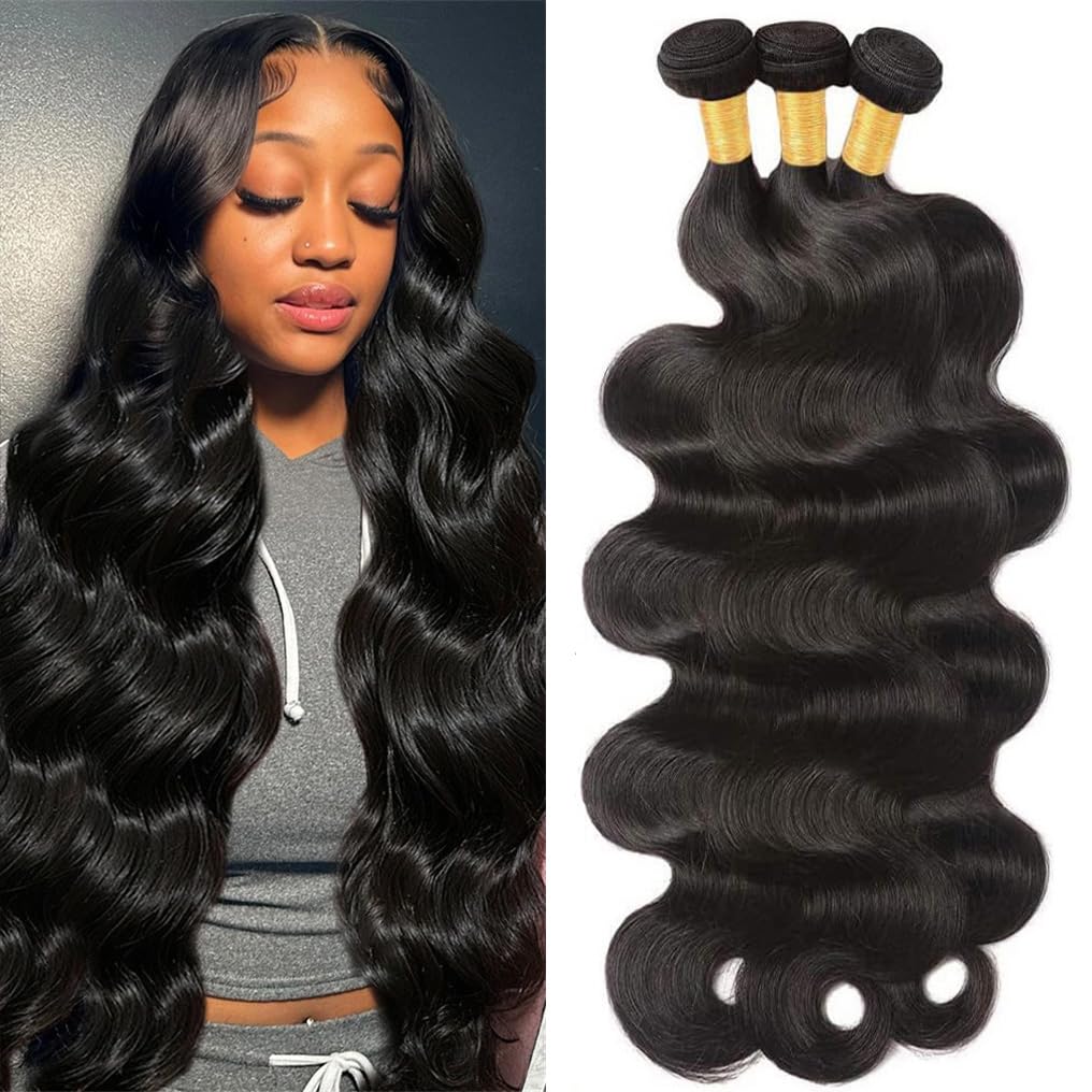 Human Hair Bundles Body Wave 100% Unprocessed Brazilian Virgin Body Wave Bundles Human Hair for Women 10A Grade Body Wave 3 Bund