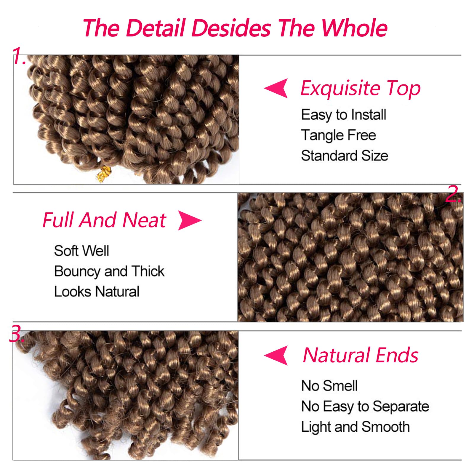 Spring Twist Hair 14 Inch Spring Twist Crochet Hair 6 Packs Spring Twist Braiding Hair For Butterfly Locs Soft Locs Low Temperat
