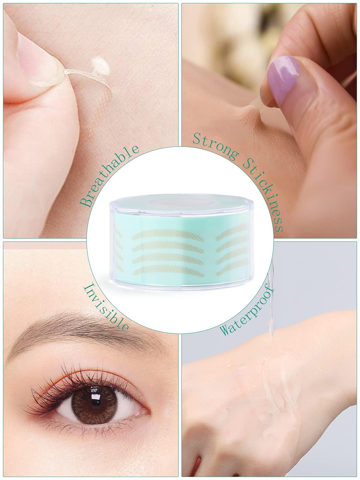 Lorvain 1800 Pcs Breathable Eyelid Tape, 3 Rolls Single-Sided Eye Stickers Sticky Natural Invisible Double Eyelid Sticker With Y