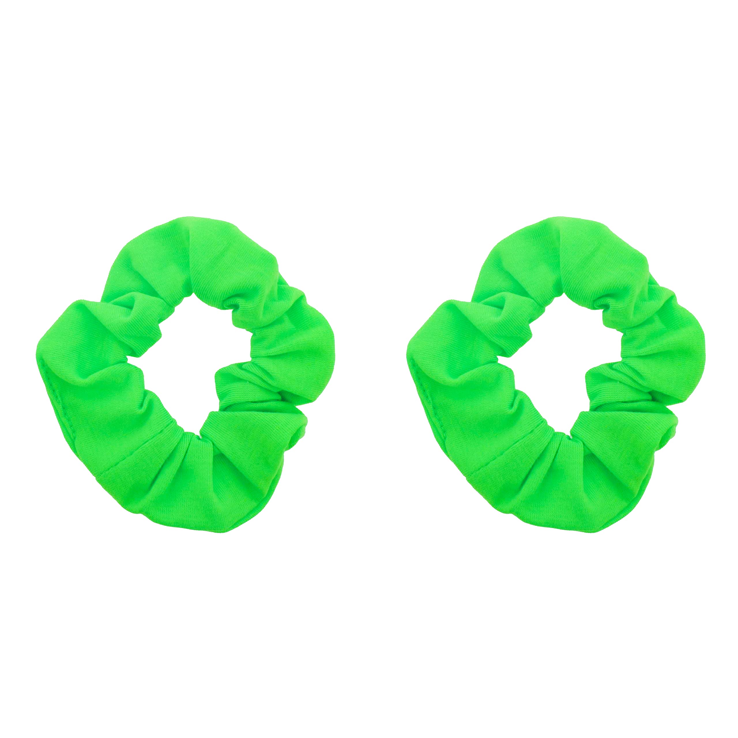Set Of 2 Solid Scrunchies (Neon Green)