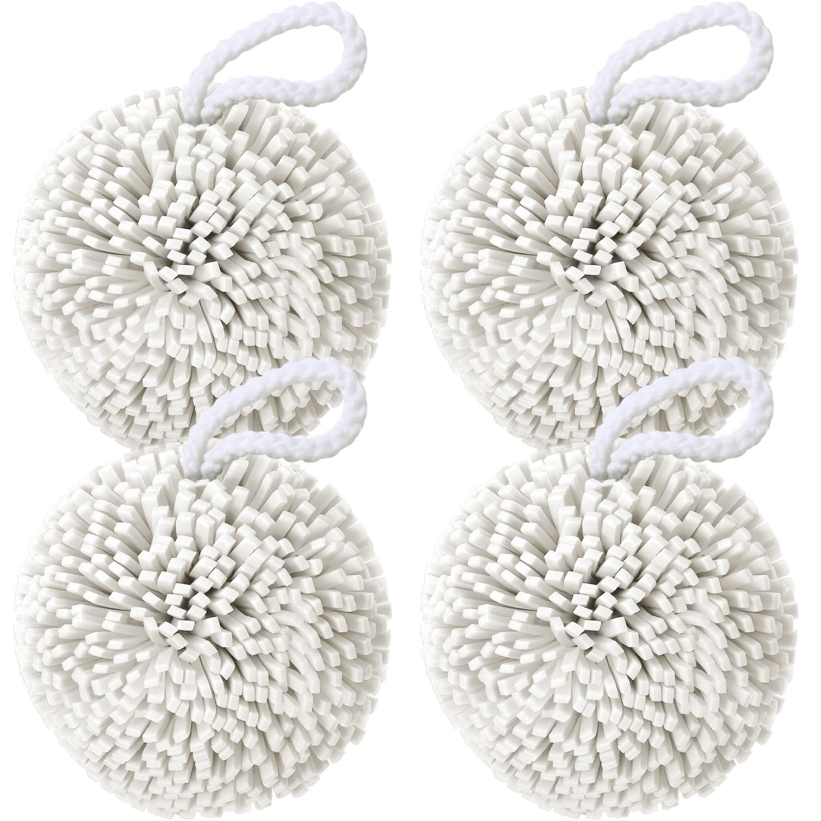 Teenyyou 4 Pcs Bath Sponge Shower Pouf Loofahs Shower Puff Exfoliating Loofah Bath Accessories Cleaning Tool for Body Gift Baske