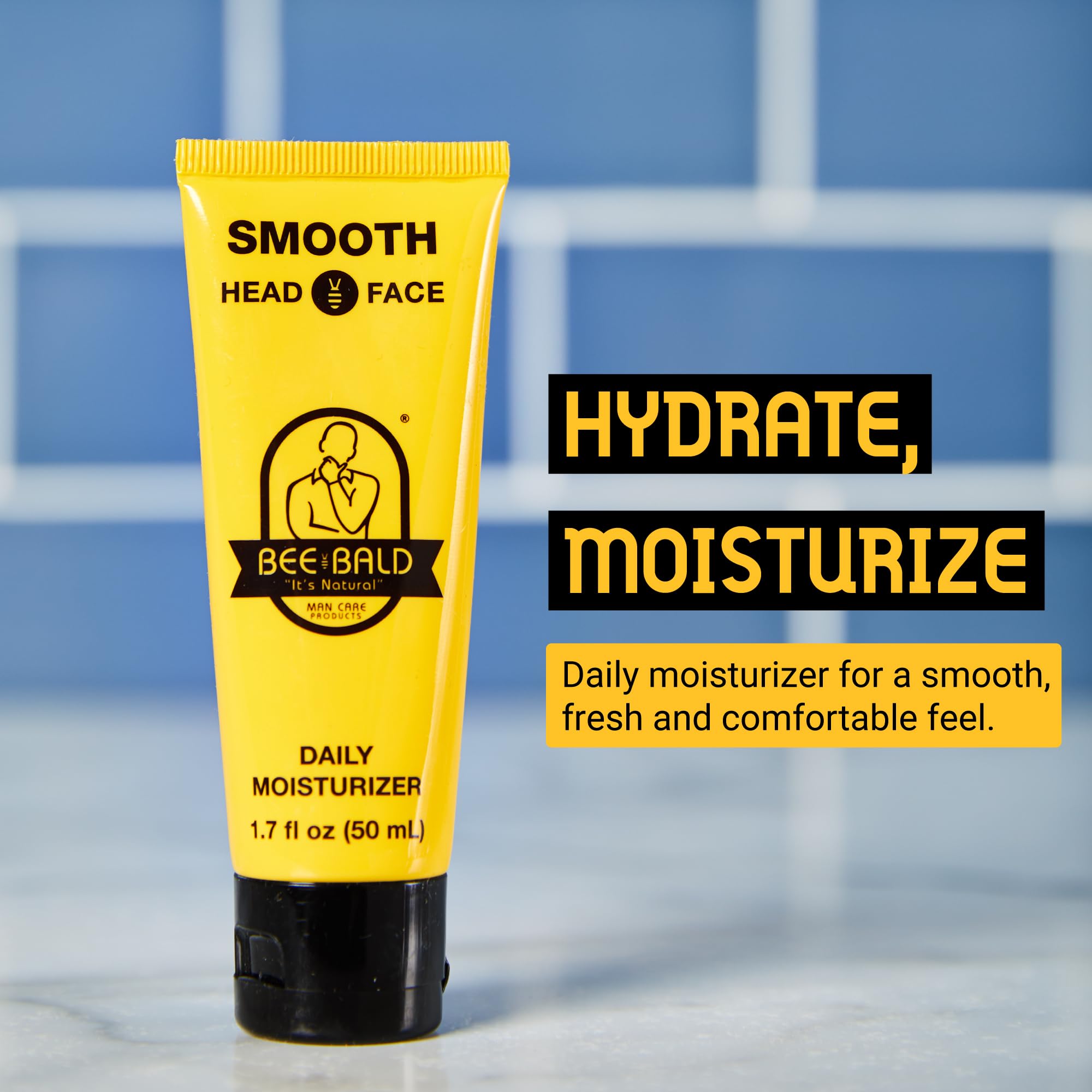 Bee Bald 2-Pack Smooth Daily Moisturizer Tones, Hydrates, Moisturizes & Smooths Away Fine Lines, Wrinkles & Dry Patches; Helps C