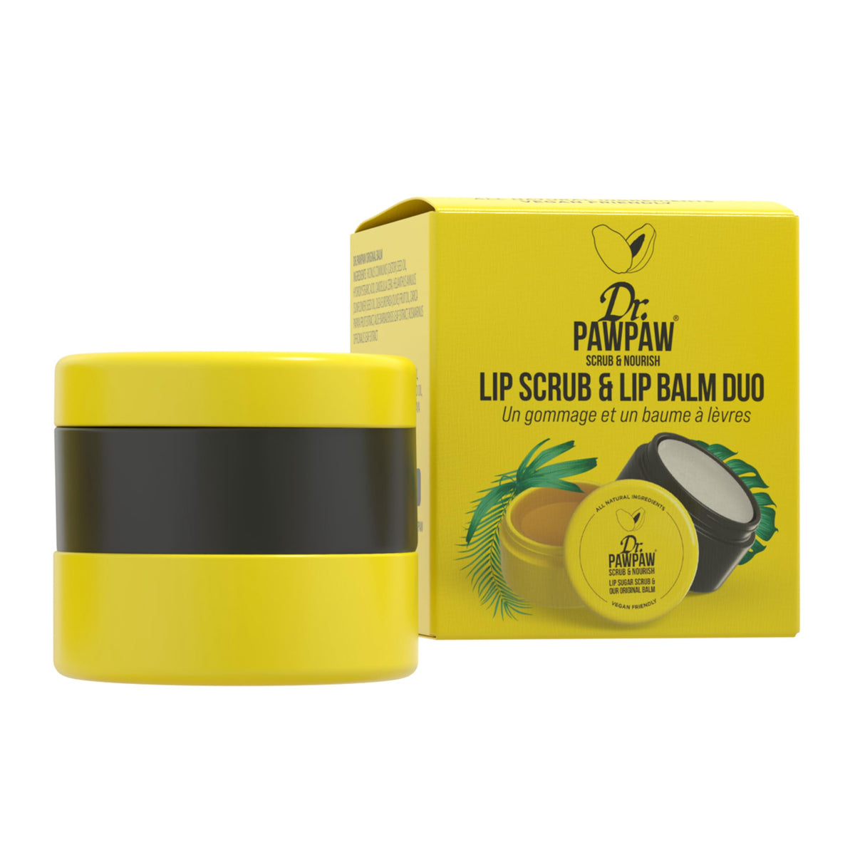 Dr. PawPaw Lip Scrub and Lip Balm Duo - Hydrating Lip Balm with Pawpaw, Aloe, Olive and Castor Oils - Vegan Lip Scrub For Sensit