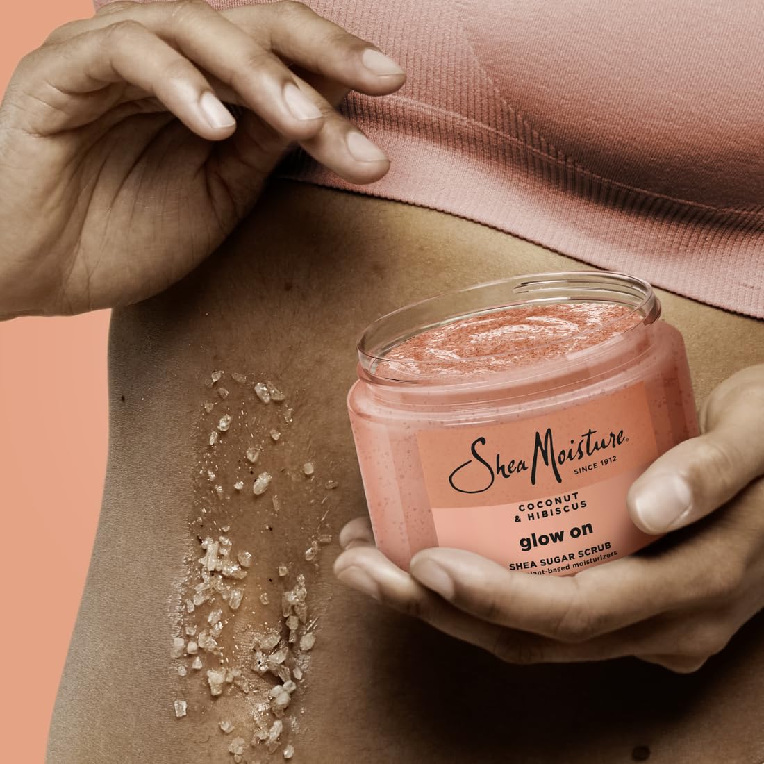 SheaMoisture Shea Sugar Body Scrub For Glowing Radiance Coconut Hibiscus Glowing Radiance Body Scrub With 24h Shea Moisture Nutr
