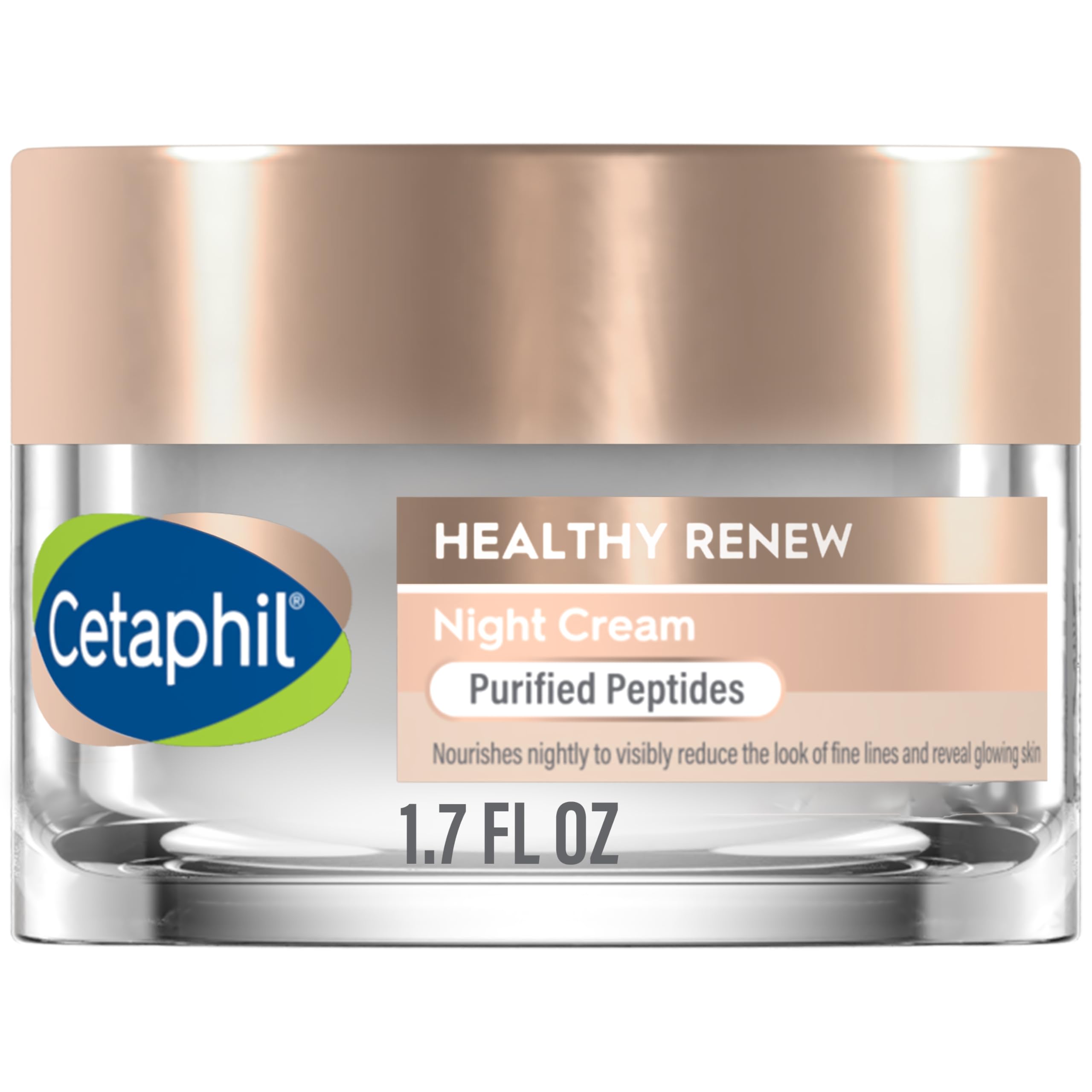 Cetaphil Healthy Renew Skin Tightening Night Cream 1.7 Oz, Wrinkle Repair Cream For Face With Peptides, Retinol Alternative Crea