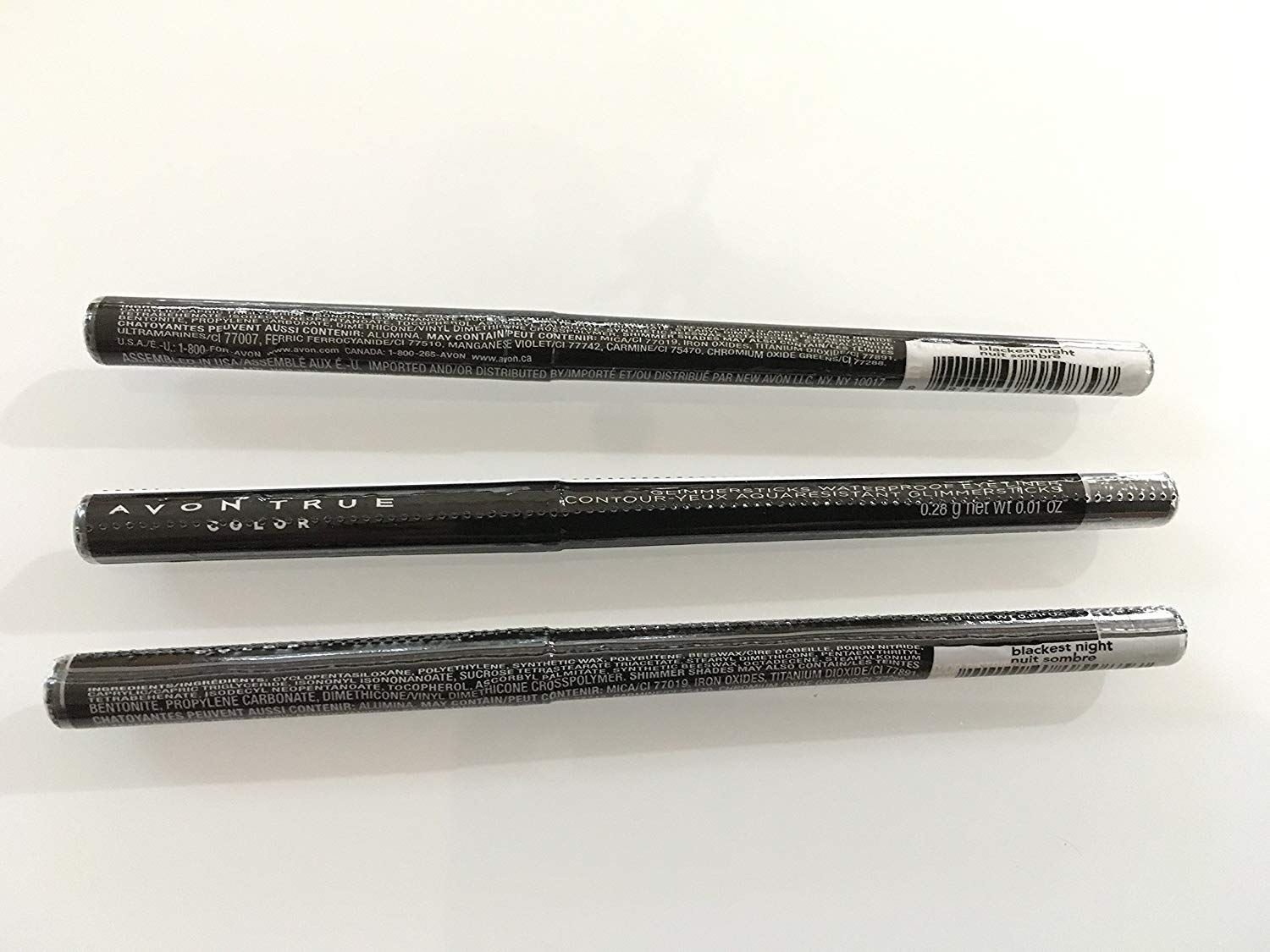 Lot Of 3 - Avon Glimmersticks Waterproof Eye Liner - Blackest Night