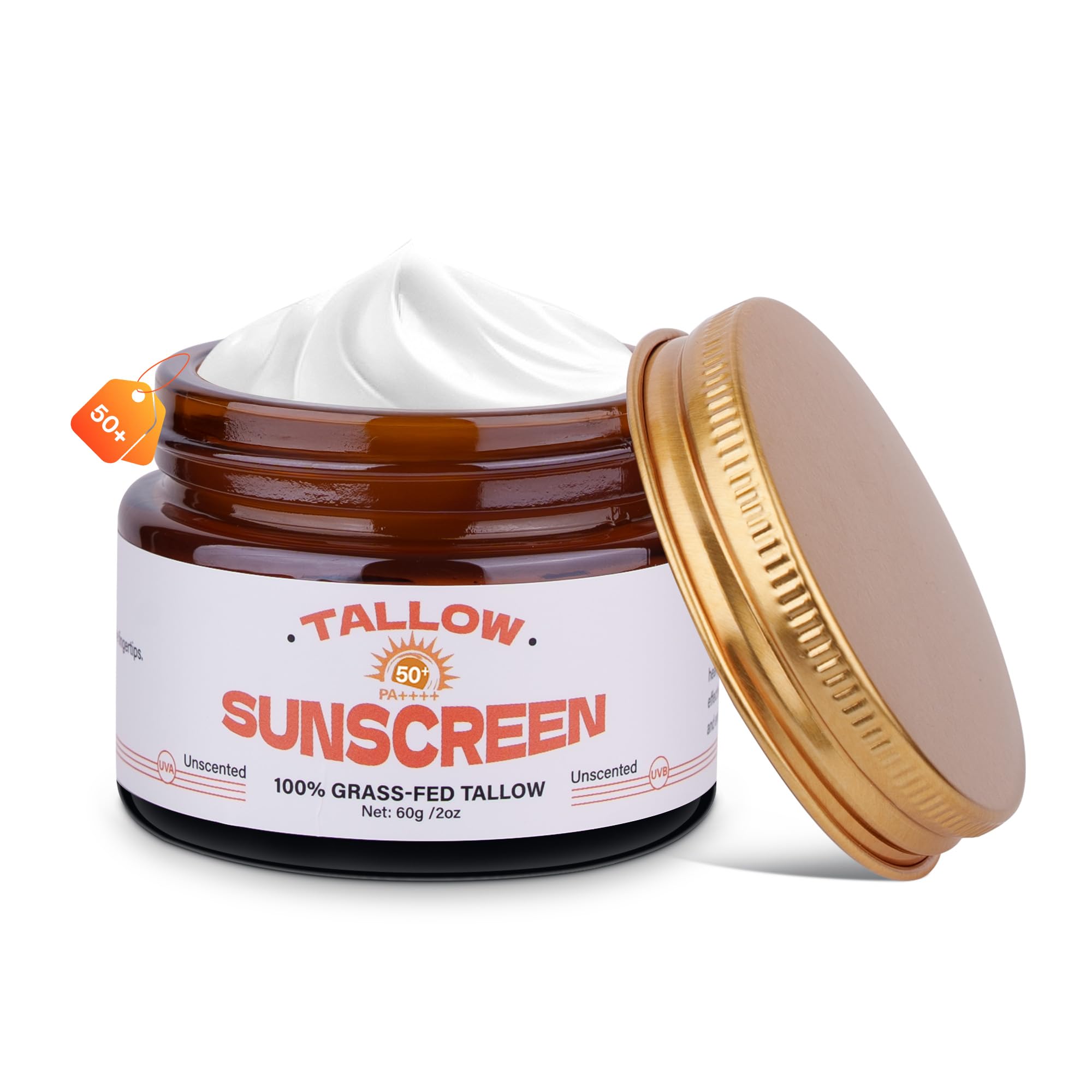 VRAIKO Tallow Sunscreen SPF 30, 100% Grass-Fed Tallow & Honey Extract | Non-Greasy, UVA/UVB Protection | Clean Balm for Face & B