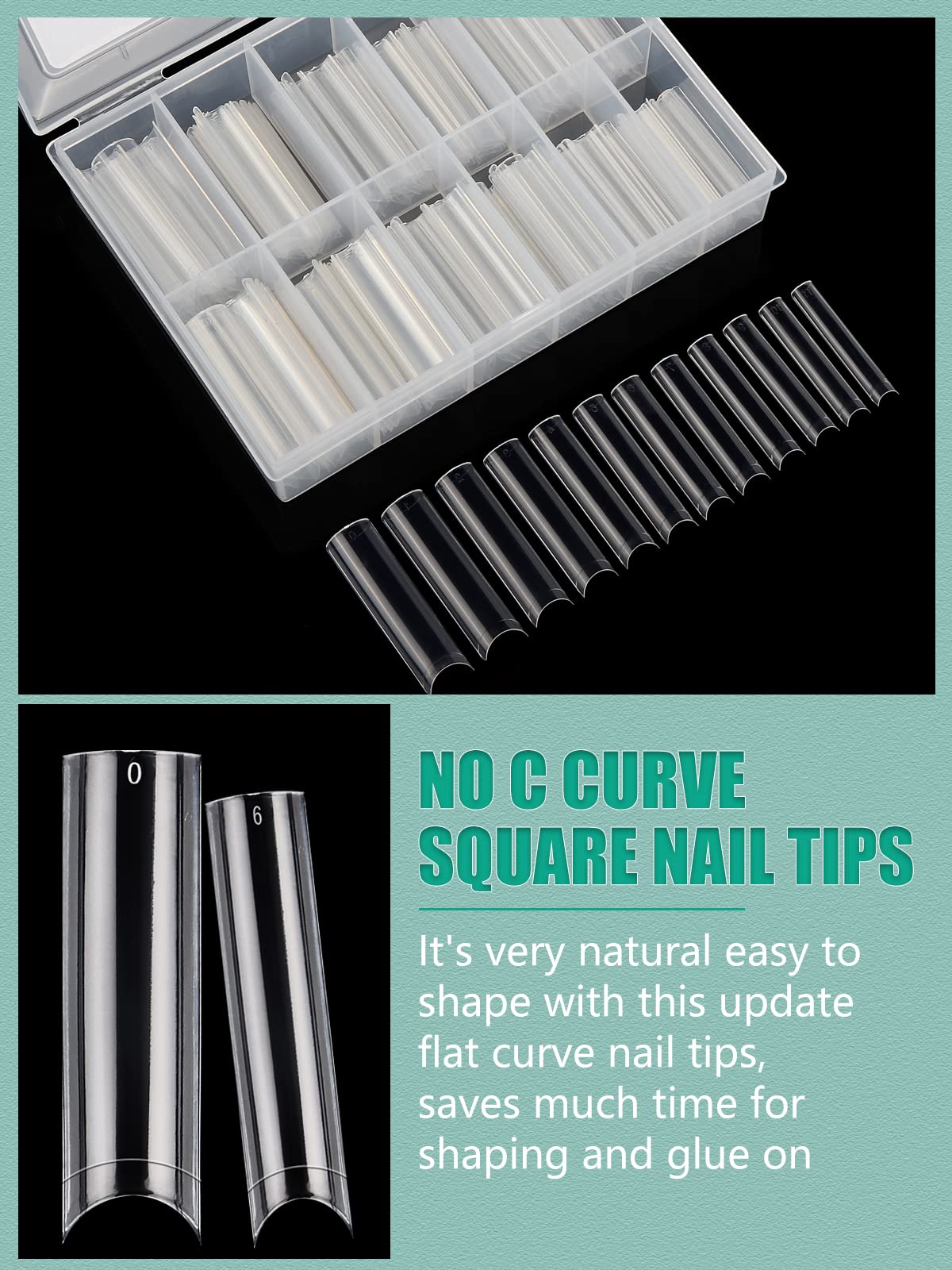 480Pcs Extra Long No C Curve Nail Tips Xl, 2 Packs Natural And Clear Nail Tips For Acrylic Nails Professional Set, 12 Sizes Stra
