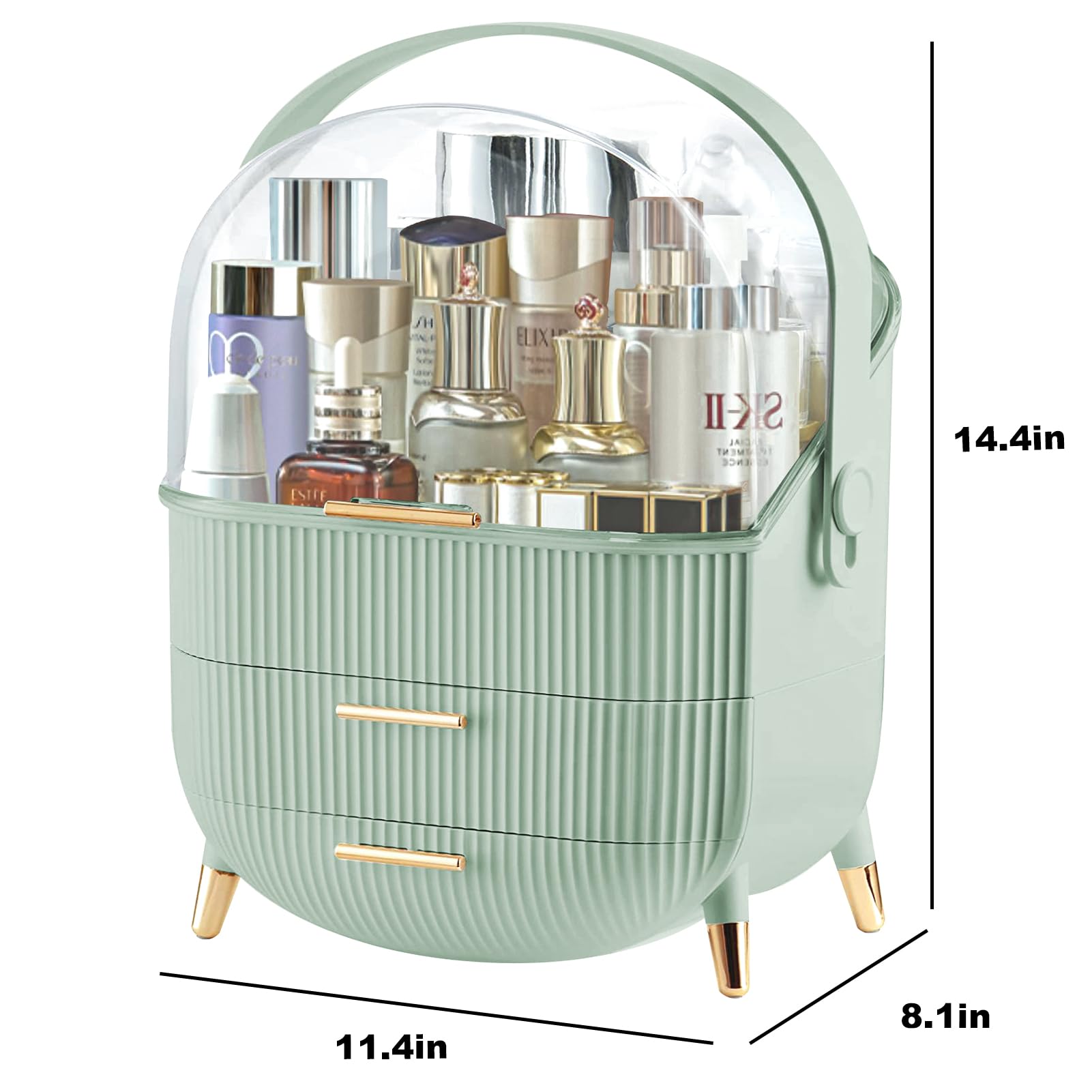 Make Up Organizers And Storage, Makeup Organizer For Vanity, Cosmetics Skincare Organizers With Lid And Drawers, Cosmetic Displa