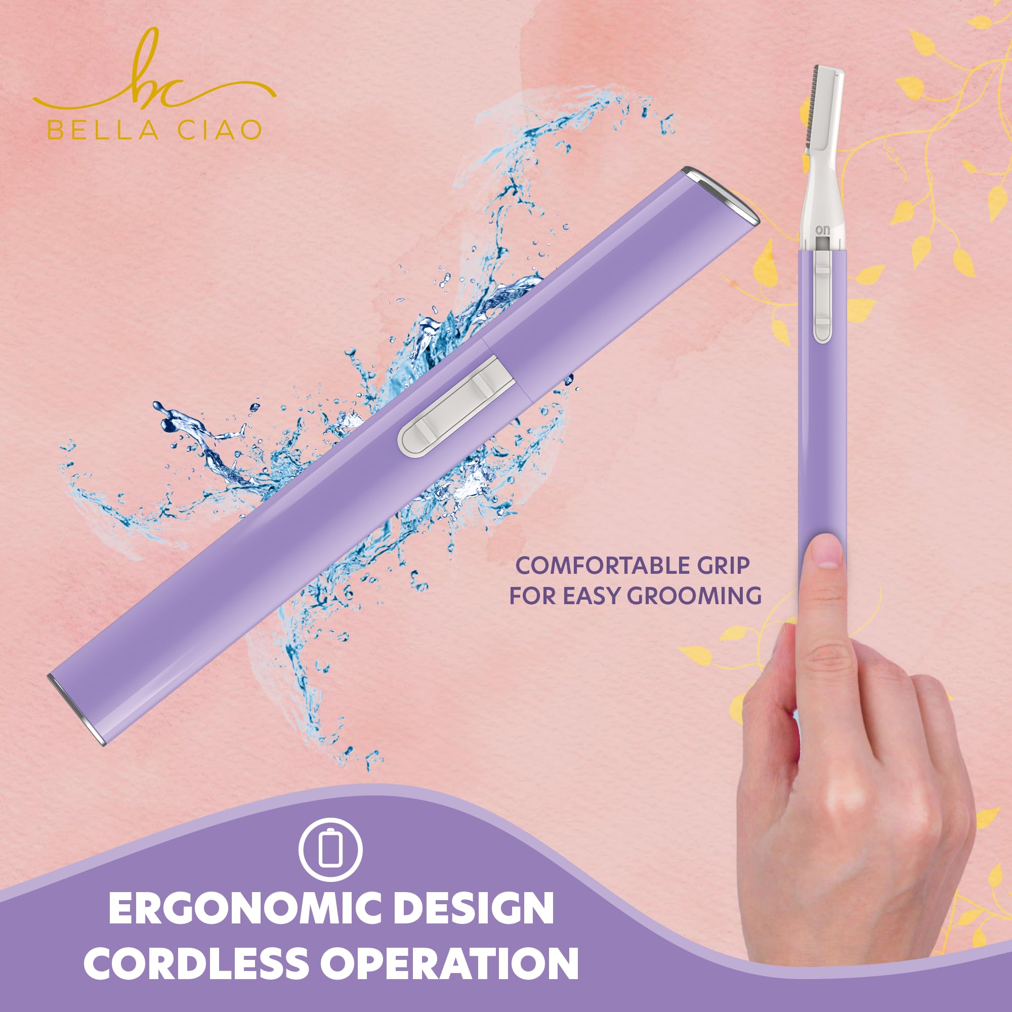 Bella Ciao Eyebrow Trimmer & Bikini Trimmer for Women: Battery Operated Hair Removal Device | Facial & Bikini Hair Removal, Derm