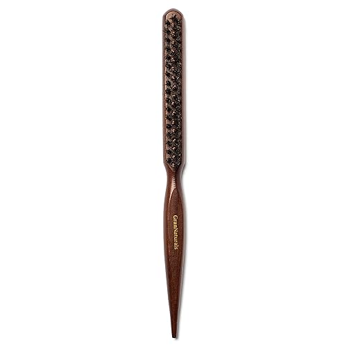 Grannaturals Boar & Nylon Bristle Teasing Brush -Teasing Comb With Rat Tail Pick For Hair Sectioning For Edge Control, Backcombi