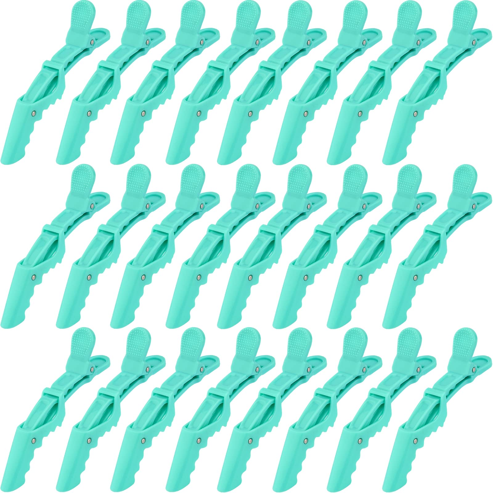 Ondder 24 Pack Alligator Hair Clips for Styling and Sectioning - Lake Blue Salon Pro Clips for Coloring, Cutting, Hair Styling A