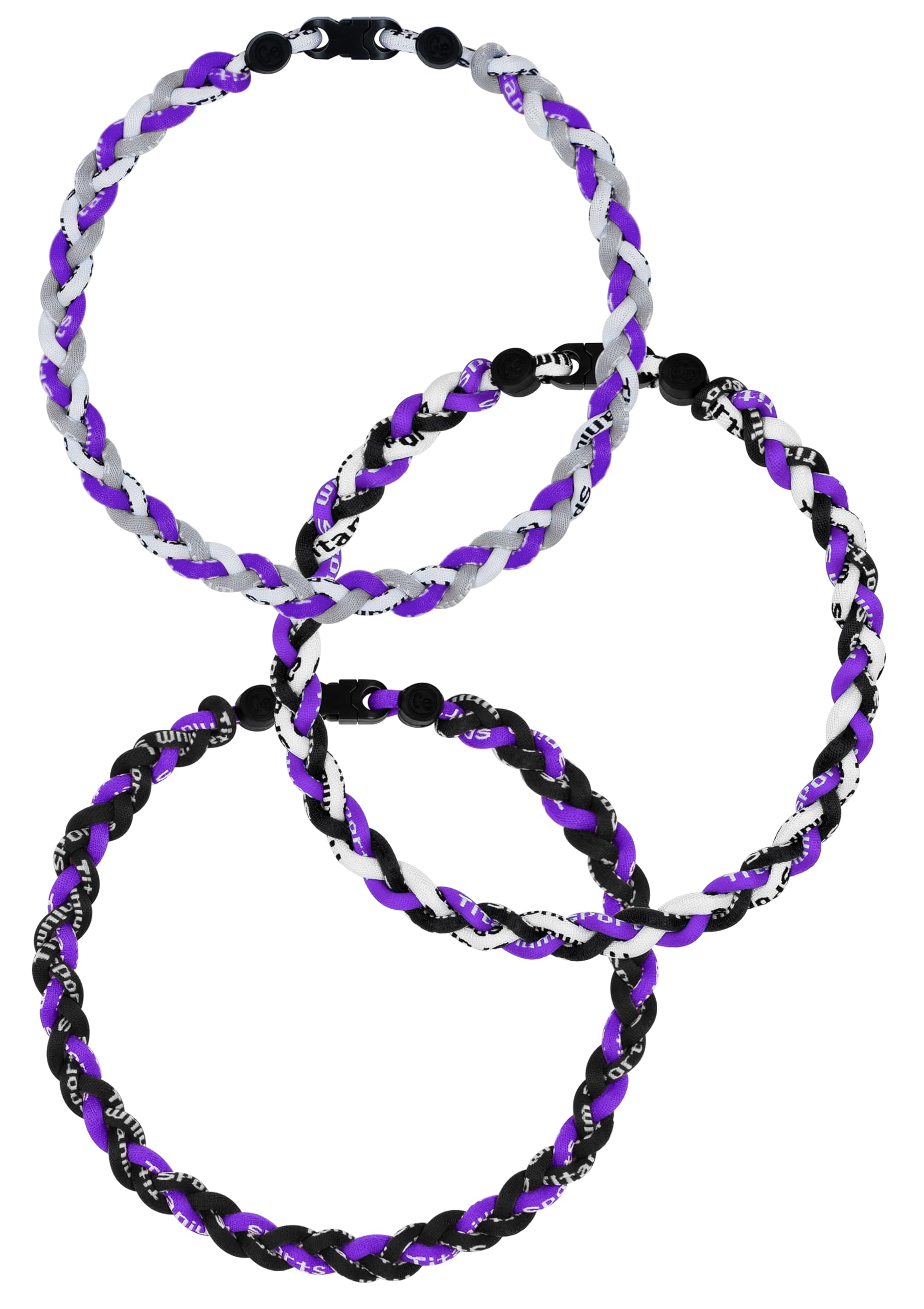 SUPBOMM 3 pcs Baseball Rope Necklaces, League Team Colors Braided Necklace, Baseball Team Gifts, Rockies
