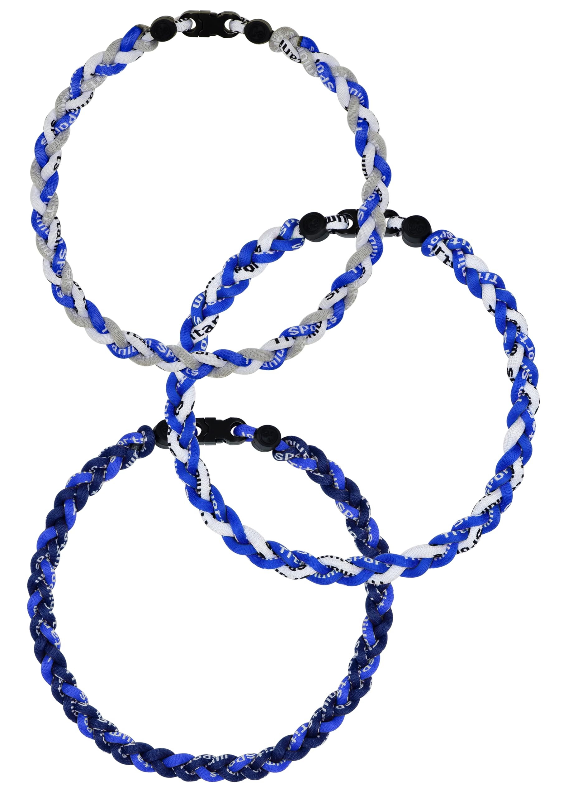 SUPBOMM 3 pcs Baseball Rope Necklaces, League Team Colors Braided Necklace, Baseball Team Gifts, Dodgers