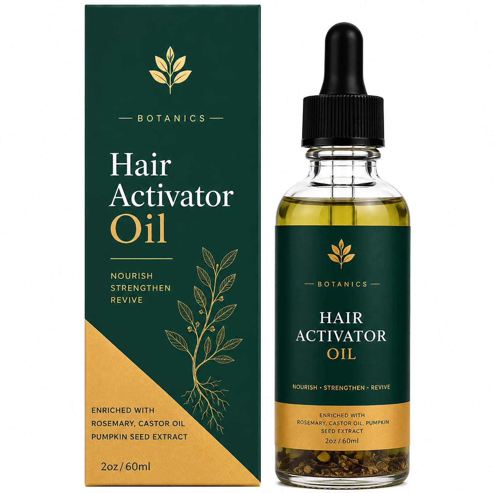 BCYXLR Organics Hair Activator Oil, with Rosemary Oil, Castor Oil, Pumpkin Seed Extract, Aloe Vera & Vitamin E, Nourishing Scalp