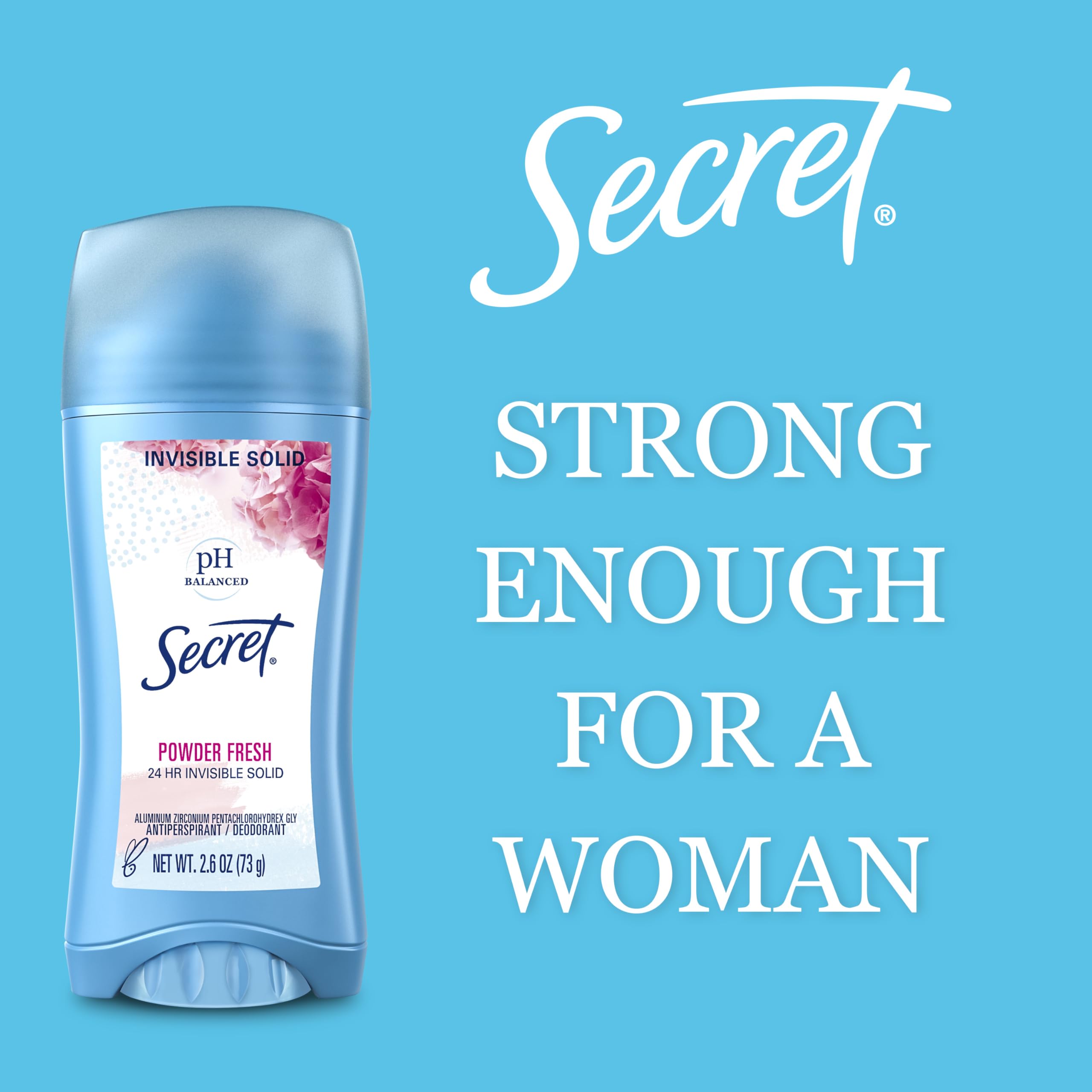 Secret Invisible Solid Antiperspirant And Deodorant For Women, Shower Fresh Scent, 2.6 Oz