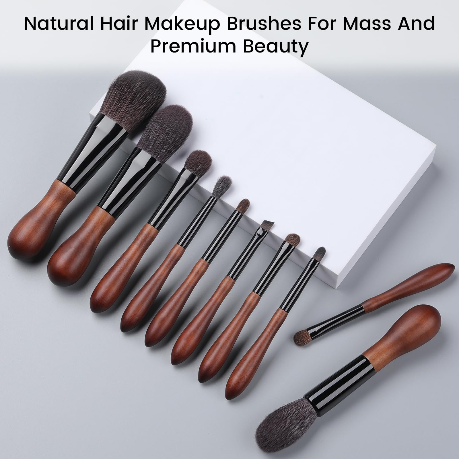 Natural Goat Hair Make Up Brushes Set Professional, Makeup Artists' Premium Beauty Real Soft Makeup Brushes, Ultra Natural Brist