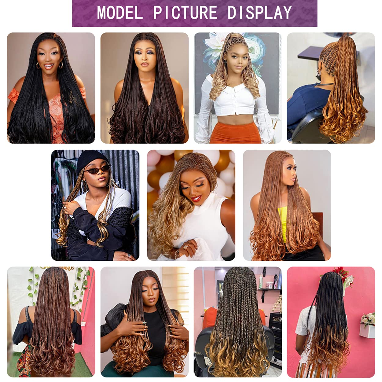 Amir Hair 8 Packs French Curly Braiding Hair 20 Inch Loose Wave Braiding Hair Pre Stretched Synthetic Hair Extensions (1B)