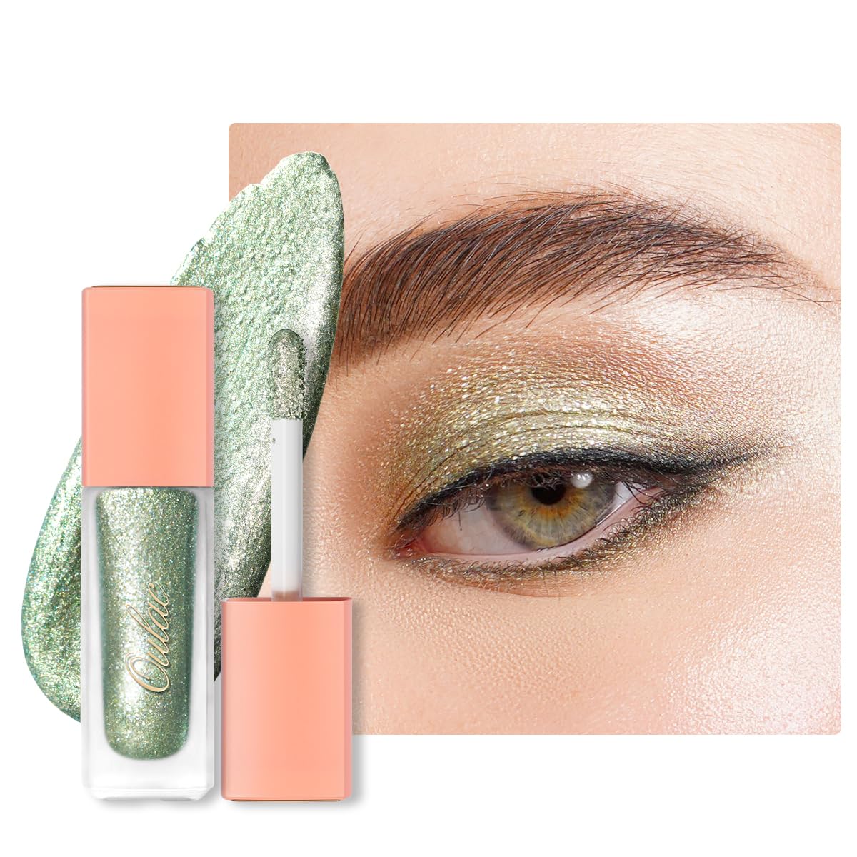 Oulac Liquid Glitter Eyeshadow Liquid Eyeshadow Green Eyeshadow Liquid Eyeliner Sparkle Glitter Eye Make up| Glitter Finish Smoo