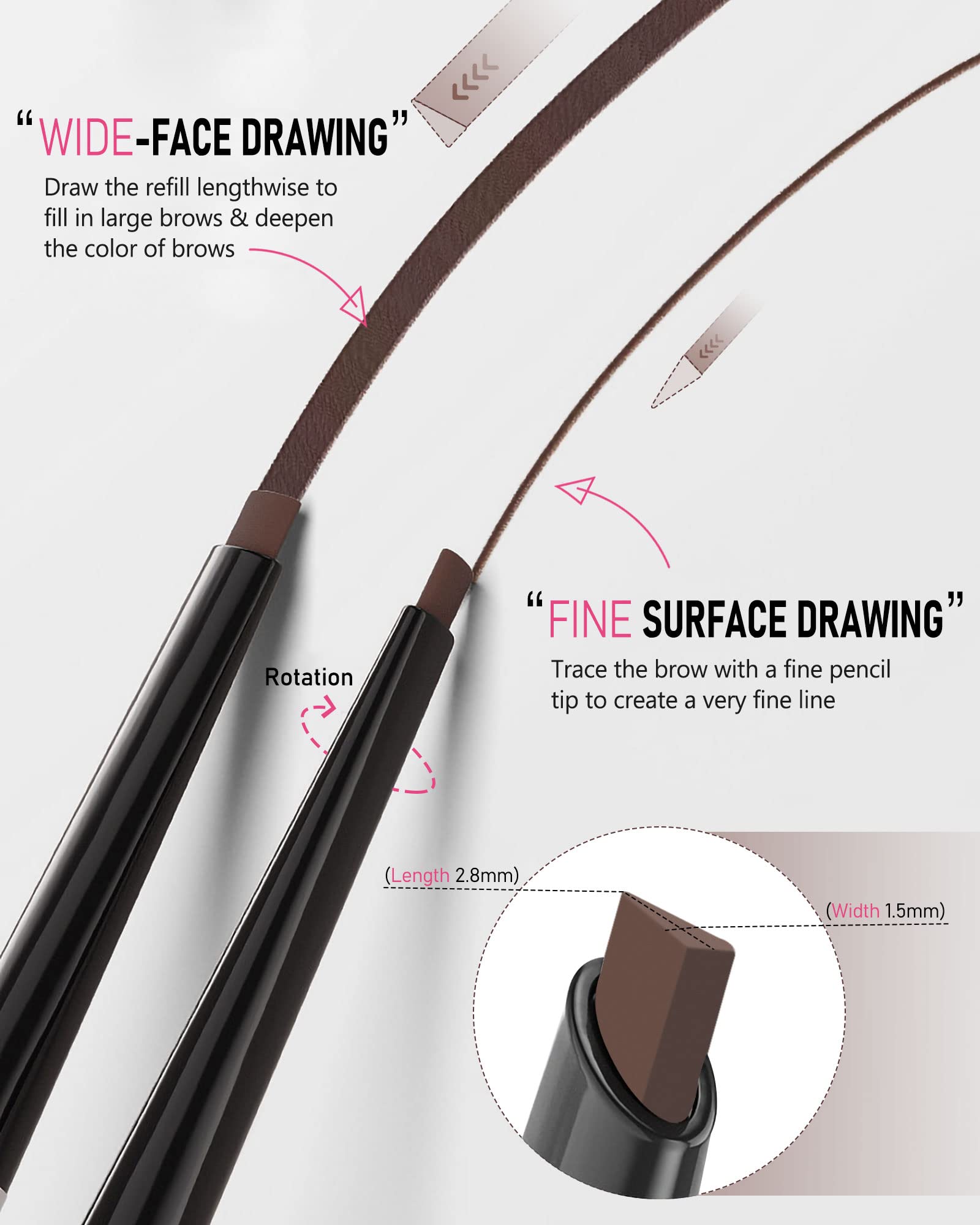 Yfulfill Eye Brow Pencils For Women Dark Brown Waterproof, Eyebrow Pencil Dark Brown Waterproof, Dark Brown Eyebrow Pencils For