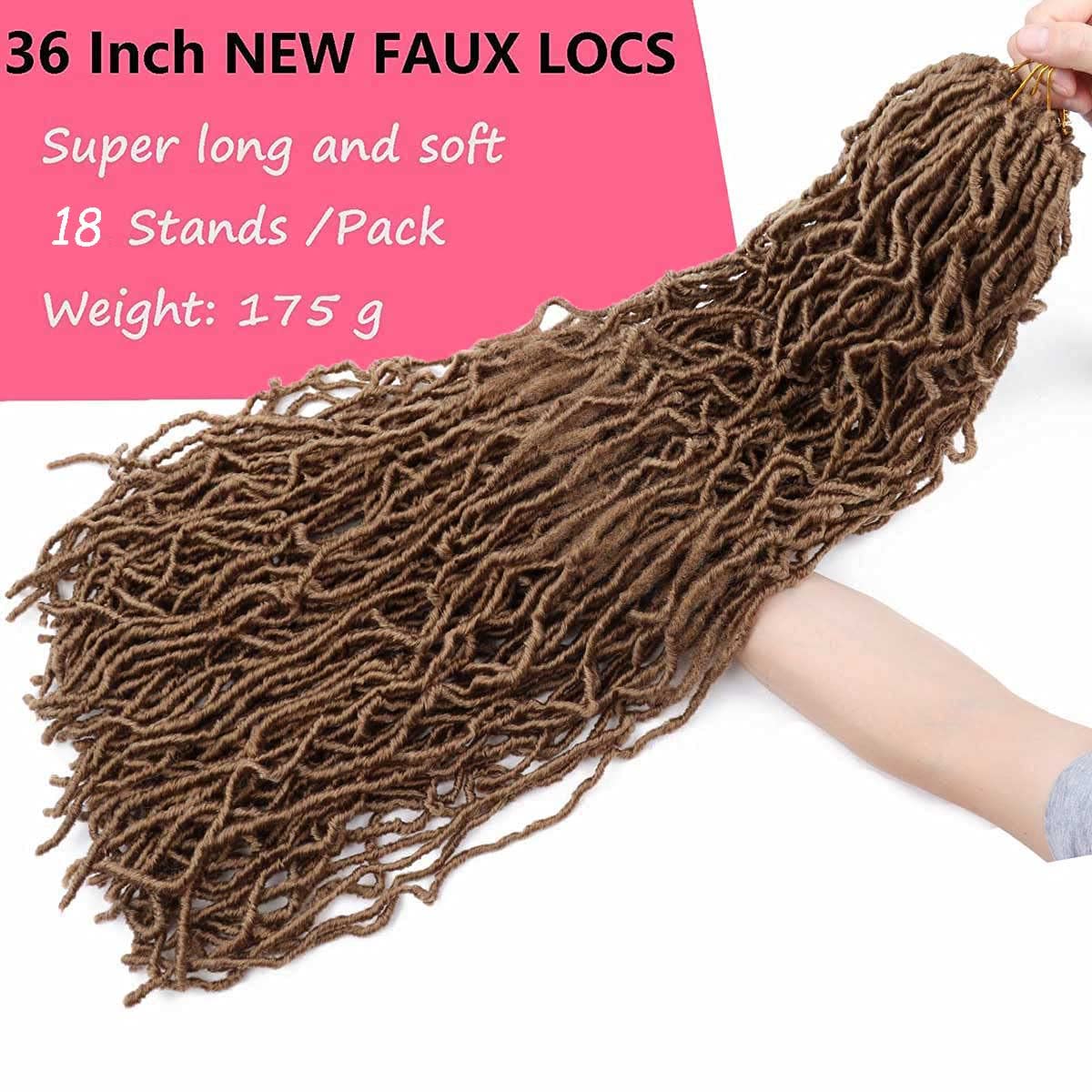 36 inch Soft Locs Crochet Hair Pre Looped Super Long Faux Locs Crochet Braids Goddess Locs Dreadlocs Synthetic Hair For Black Wo