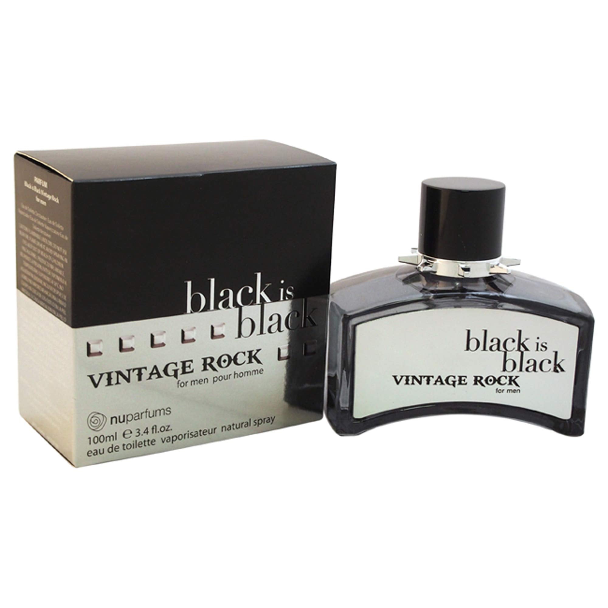 Black Is Black Vintage Rock By Nuparfumes, 3.3 Oz Eau De Toilette Spray For Men