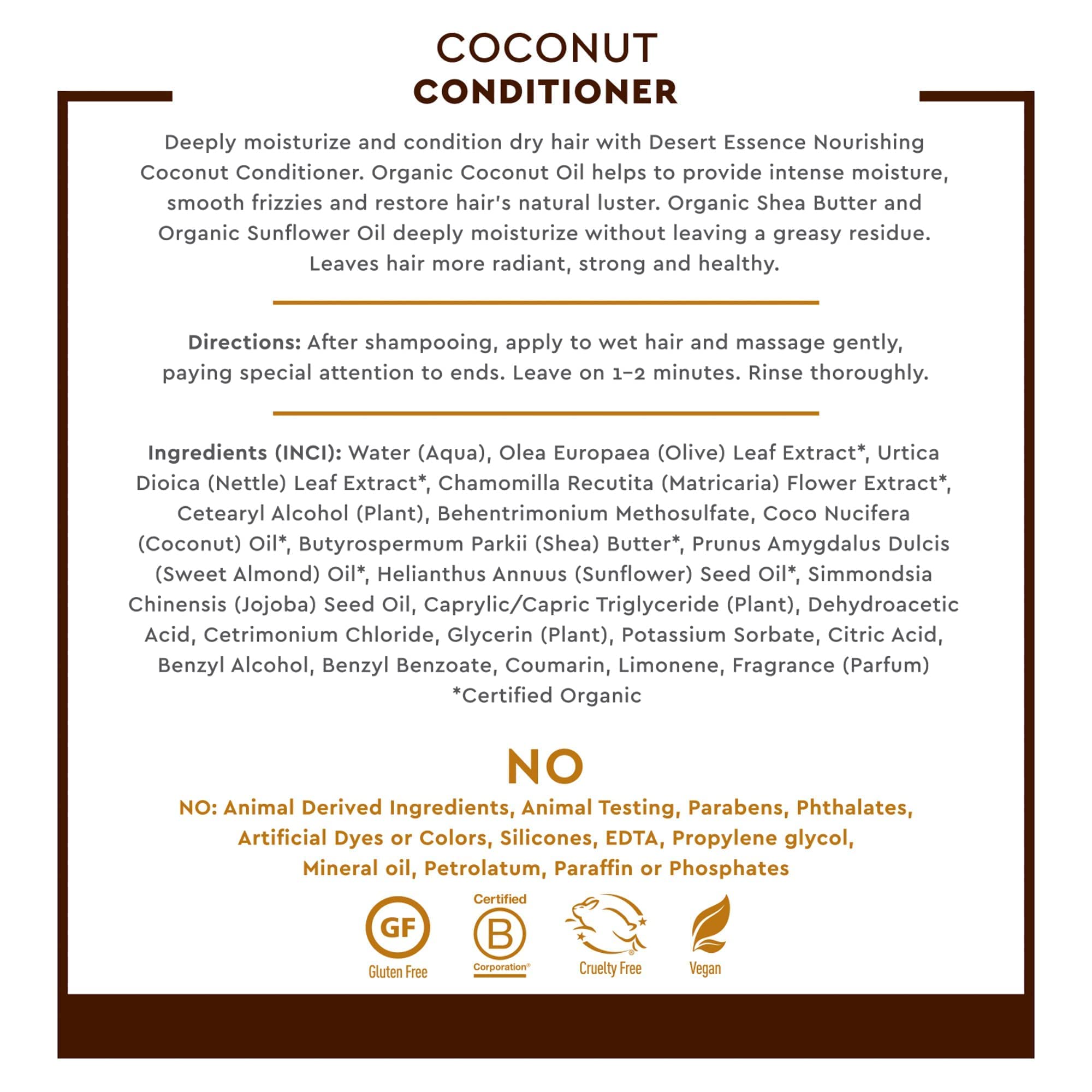 Desert Essence Coconut Conditioner - 8 Fl Oz