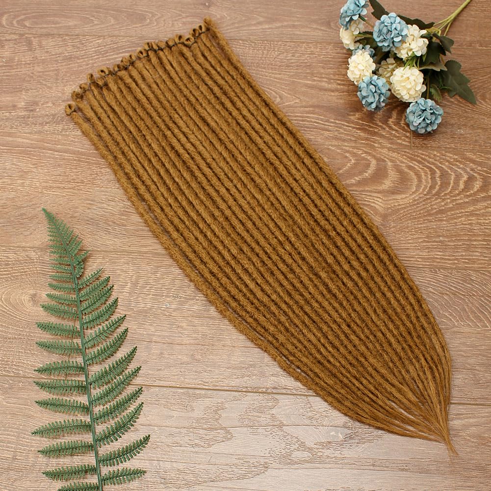 Kraler 24'' Thick Dreadlock Extensions, 20 Strands SE Honey Blonde Crochet Dreadls Extensions of Synthetic Hair 1cm Width Hip Ho
