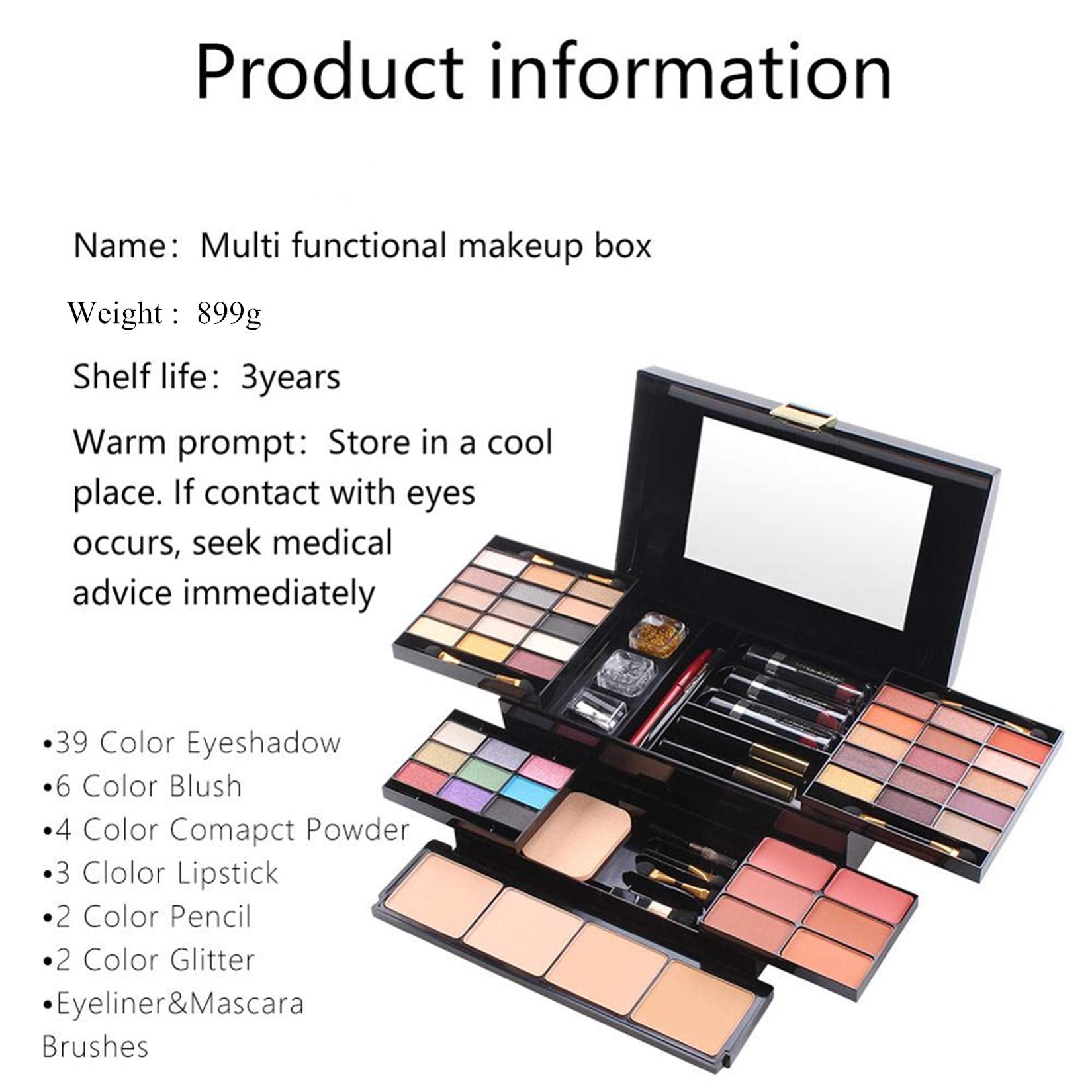 Fantasyday 54 Colors All In One Makeup Gift Set Holiday Birthday Beauty Cosmetic Essential Starter Bundle Include 39 Eyeshadow P