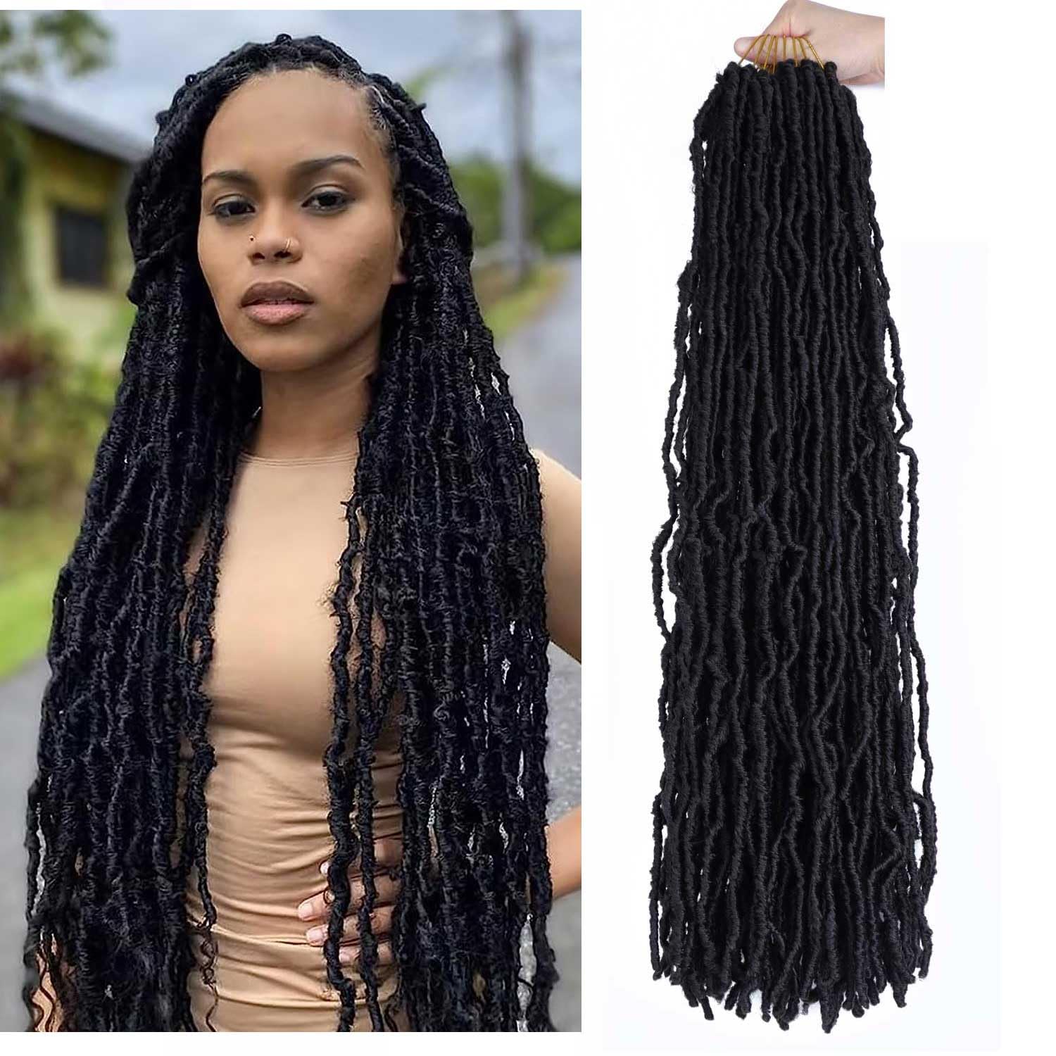 30 Inch Soft Locs Crochet Hair 6 Packs Faux Locs Crochet Hair for Black Women for Butterfly Locs Hair (30 Inch (Pack of 6), 2#)