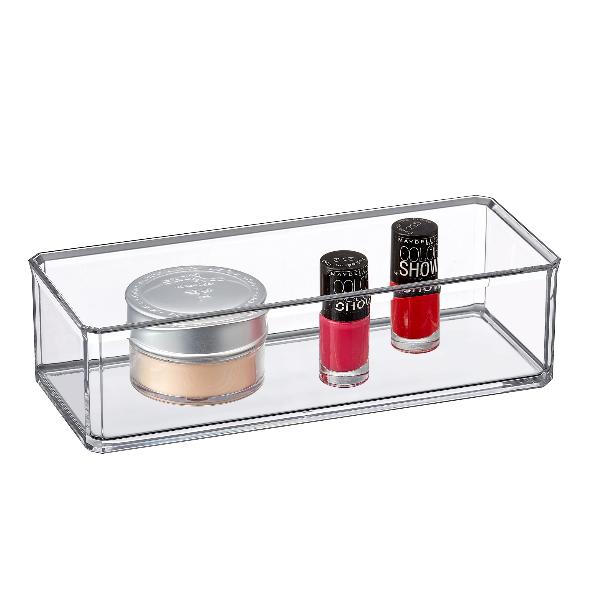 Amazing Abby - Glamour - Acrylic 1-Compartment Makeup Organizer, Transparent Plastic Lipstick Holder, Perfect Bathroom Vanity St